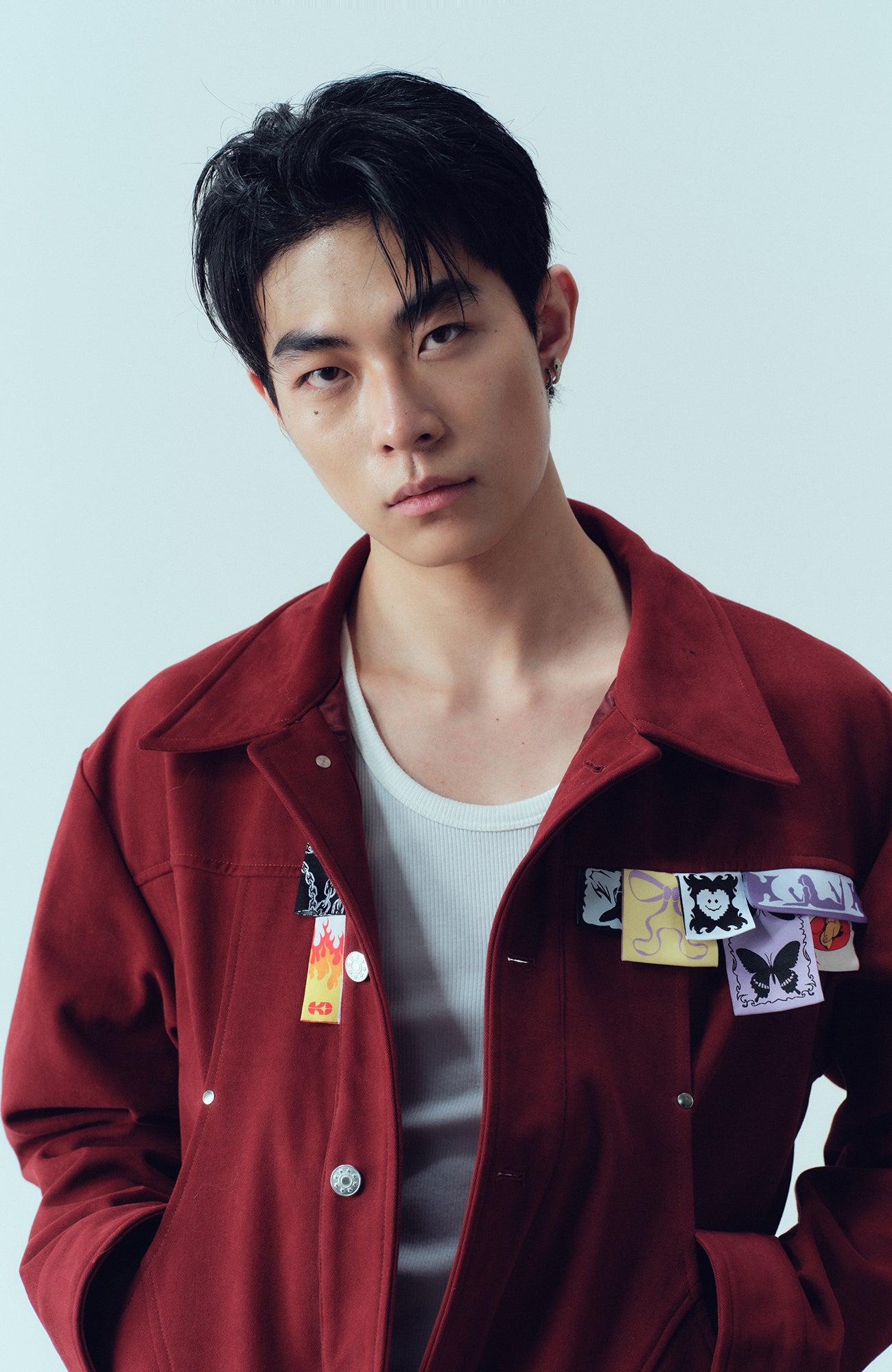 KADAKADA Layered Label Utility Jacket