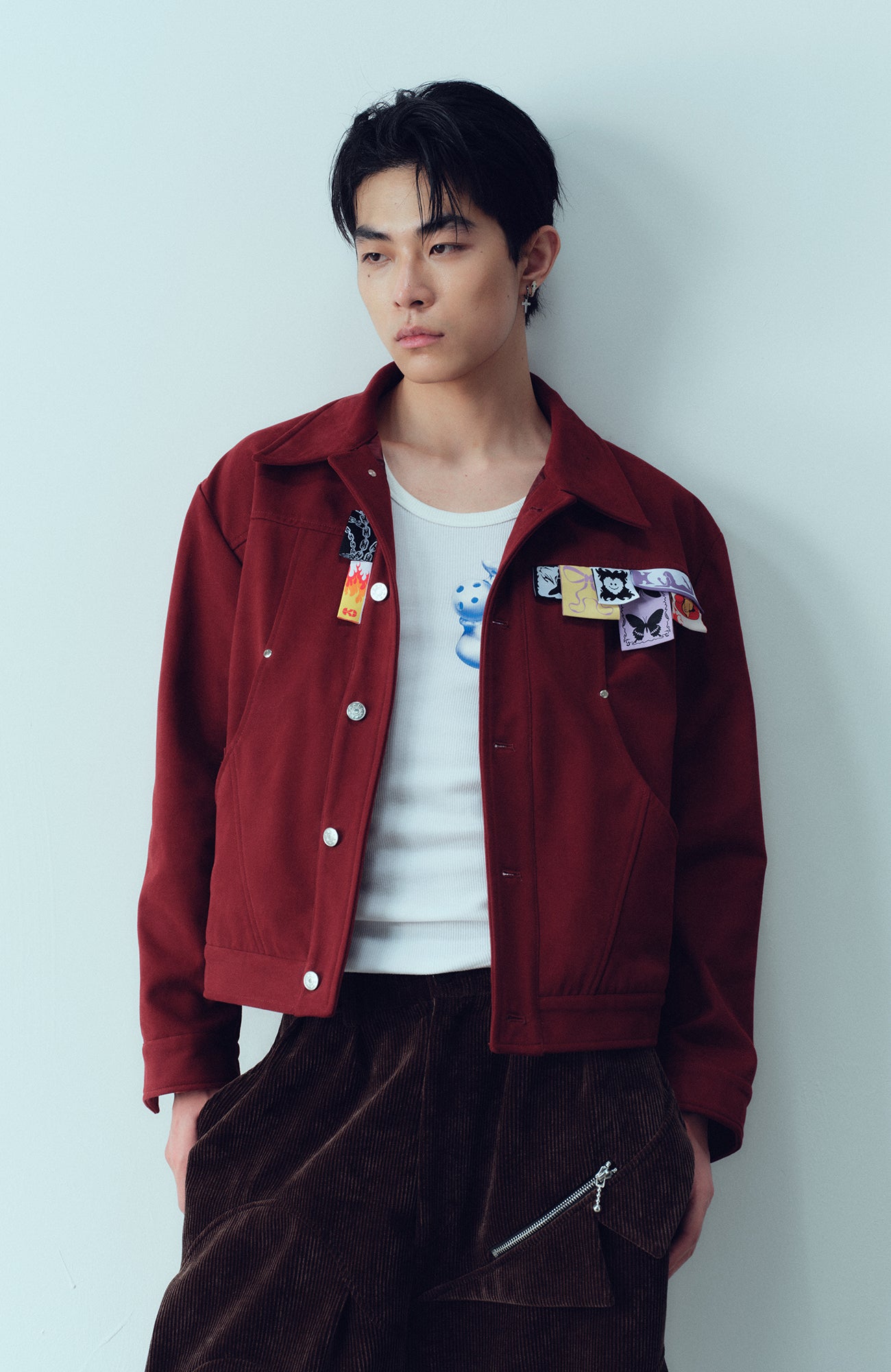 KADAKADA Layered Label Utility Jacket