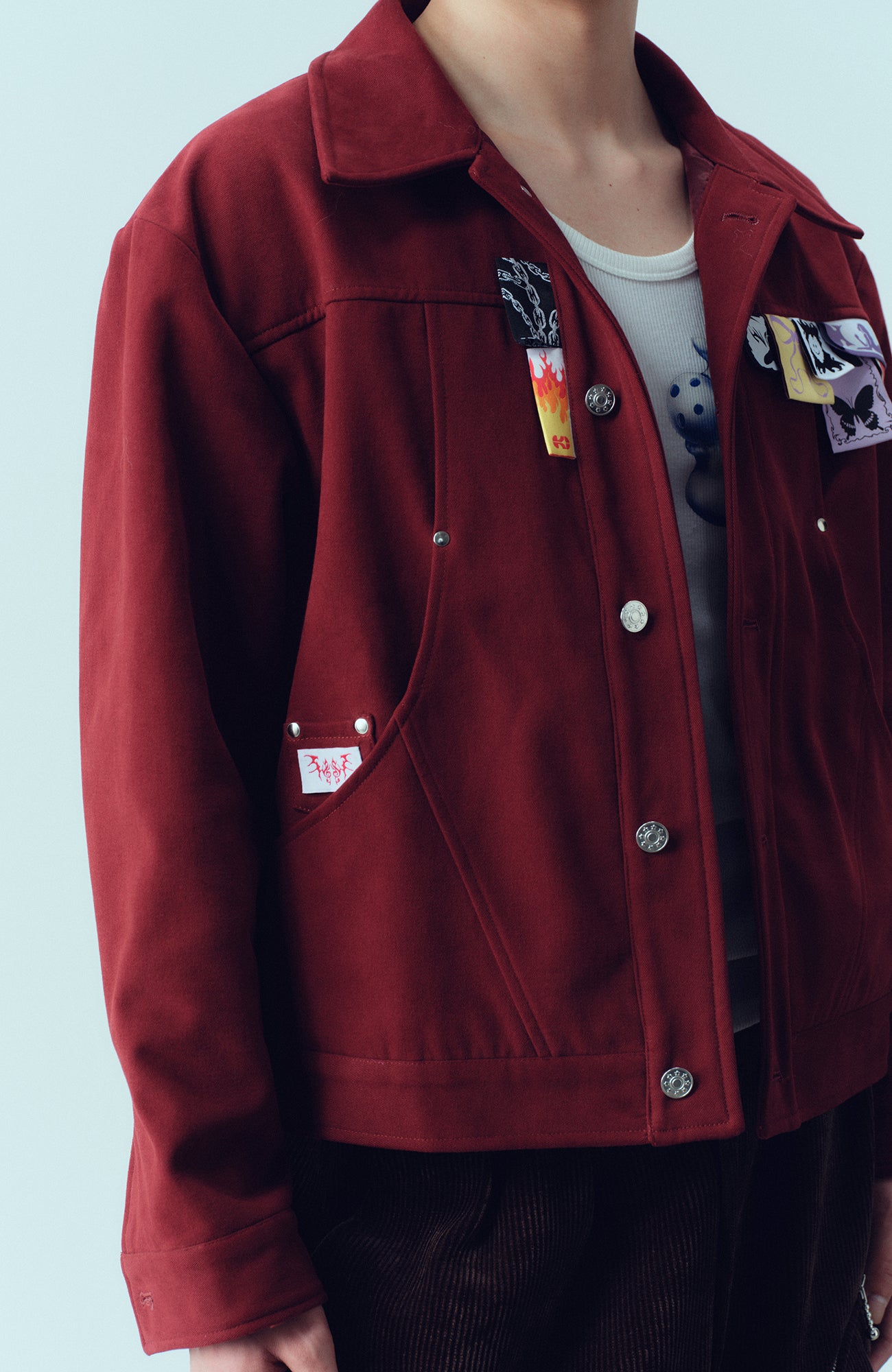 KADAKADA Layered Label Utility Jacket