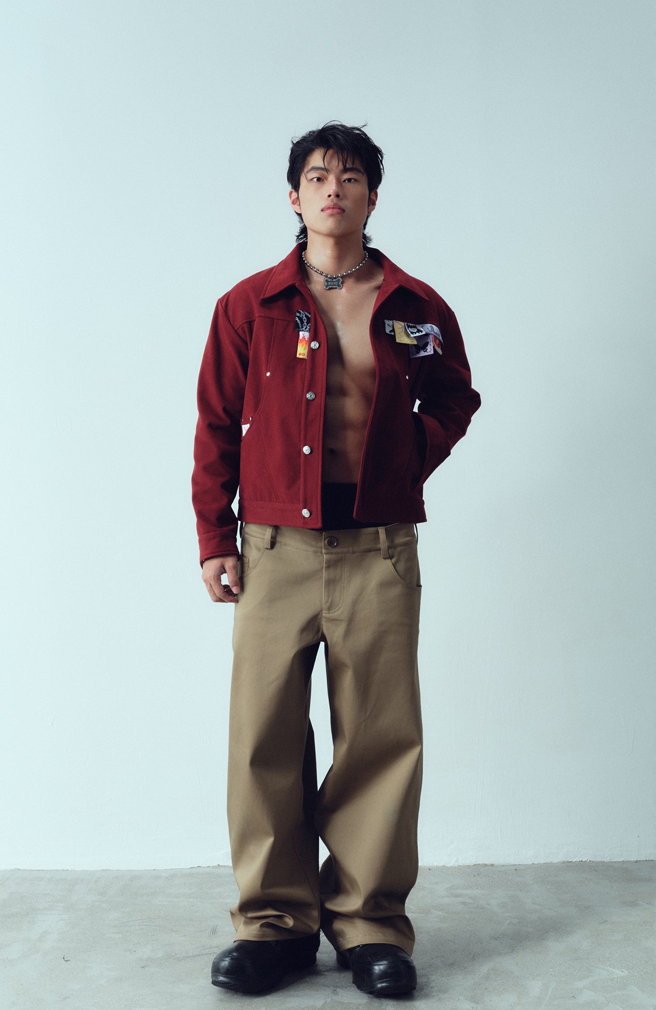 KADAKADA Layered Label Utility Jacket