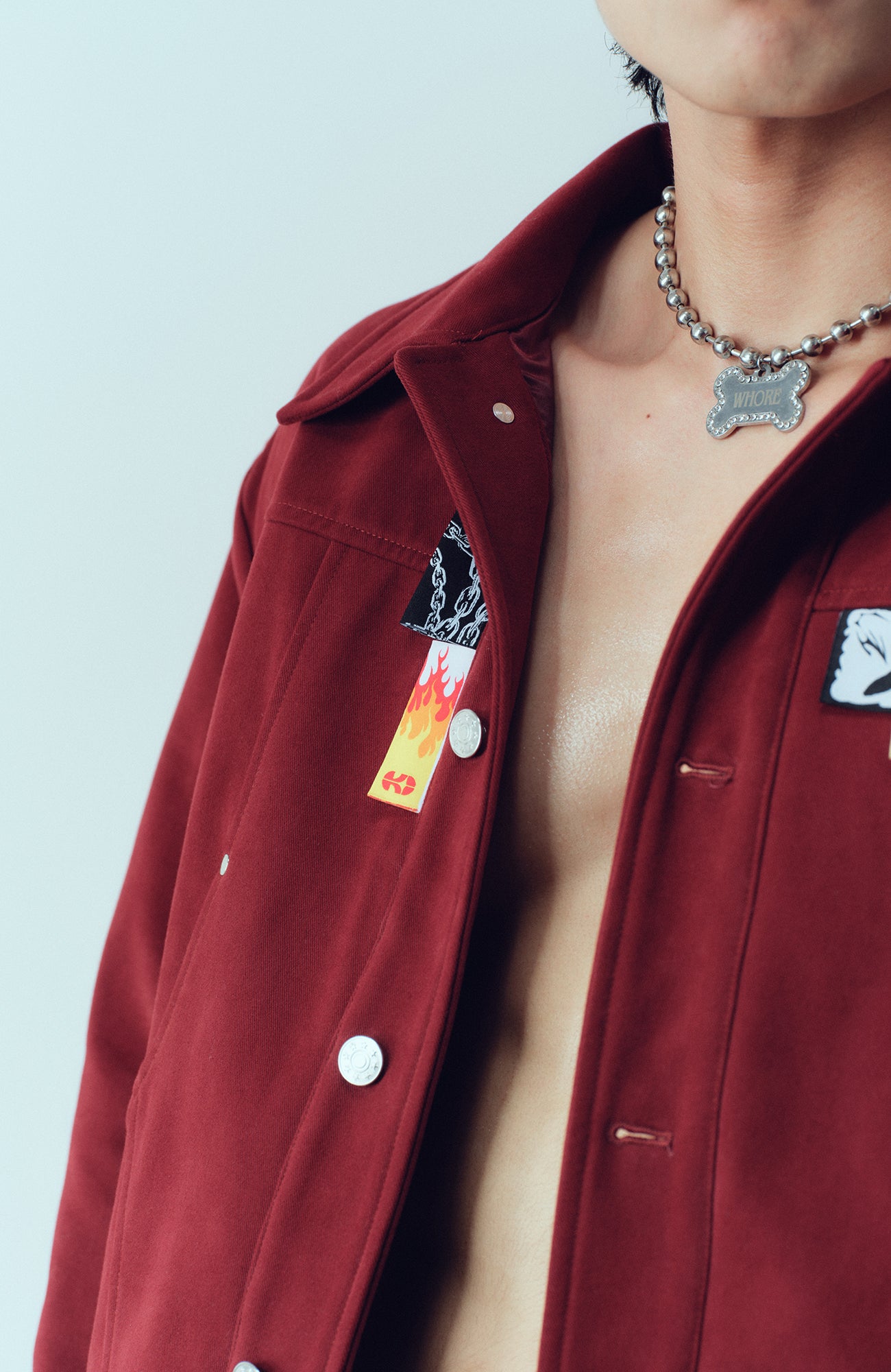 KADAKADA Layered Label Utility Jacket