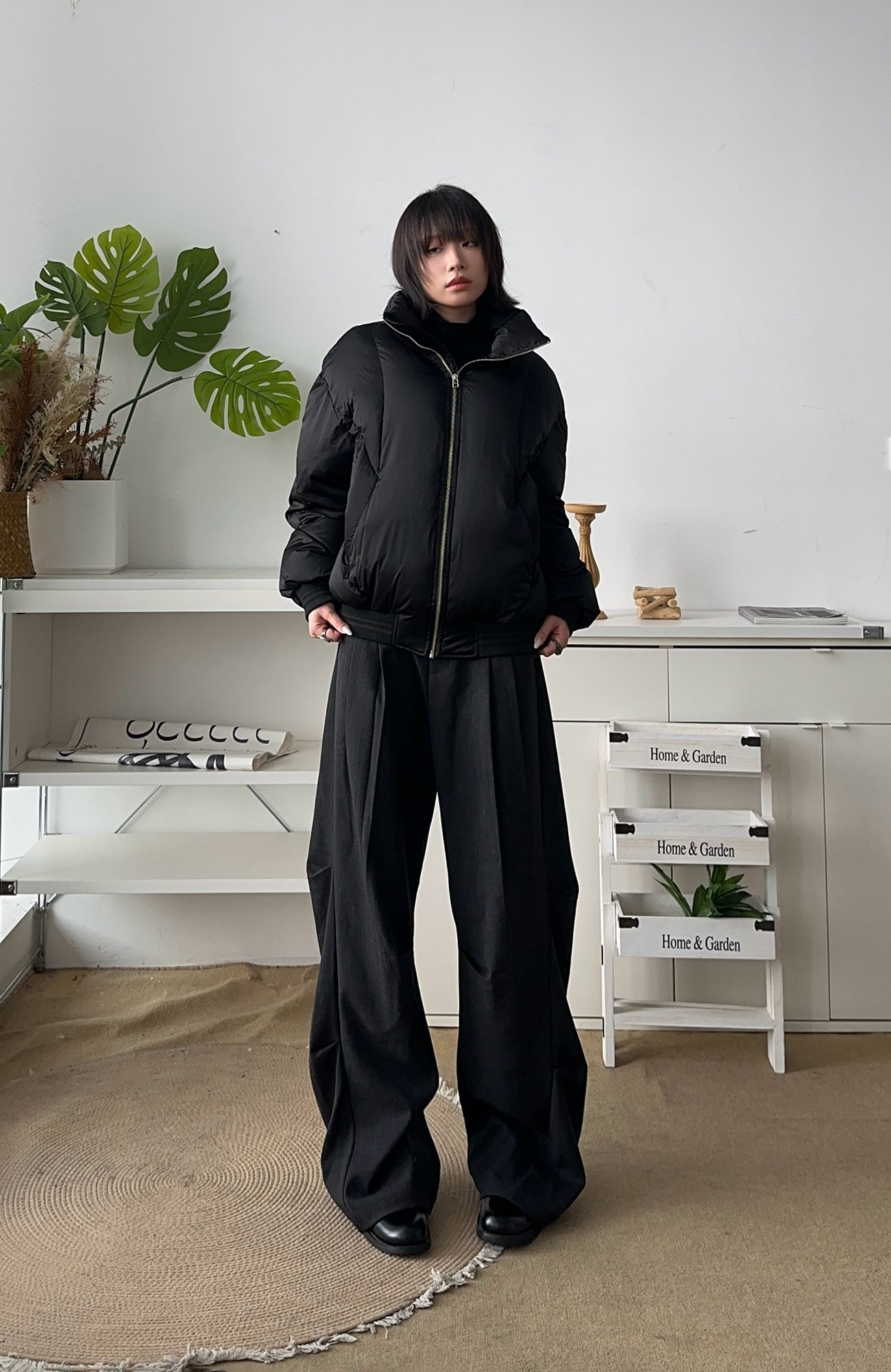 OKAYTHXBYE Geometric Multi-Pleated Trousers