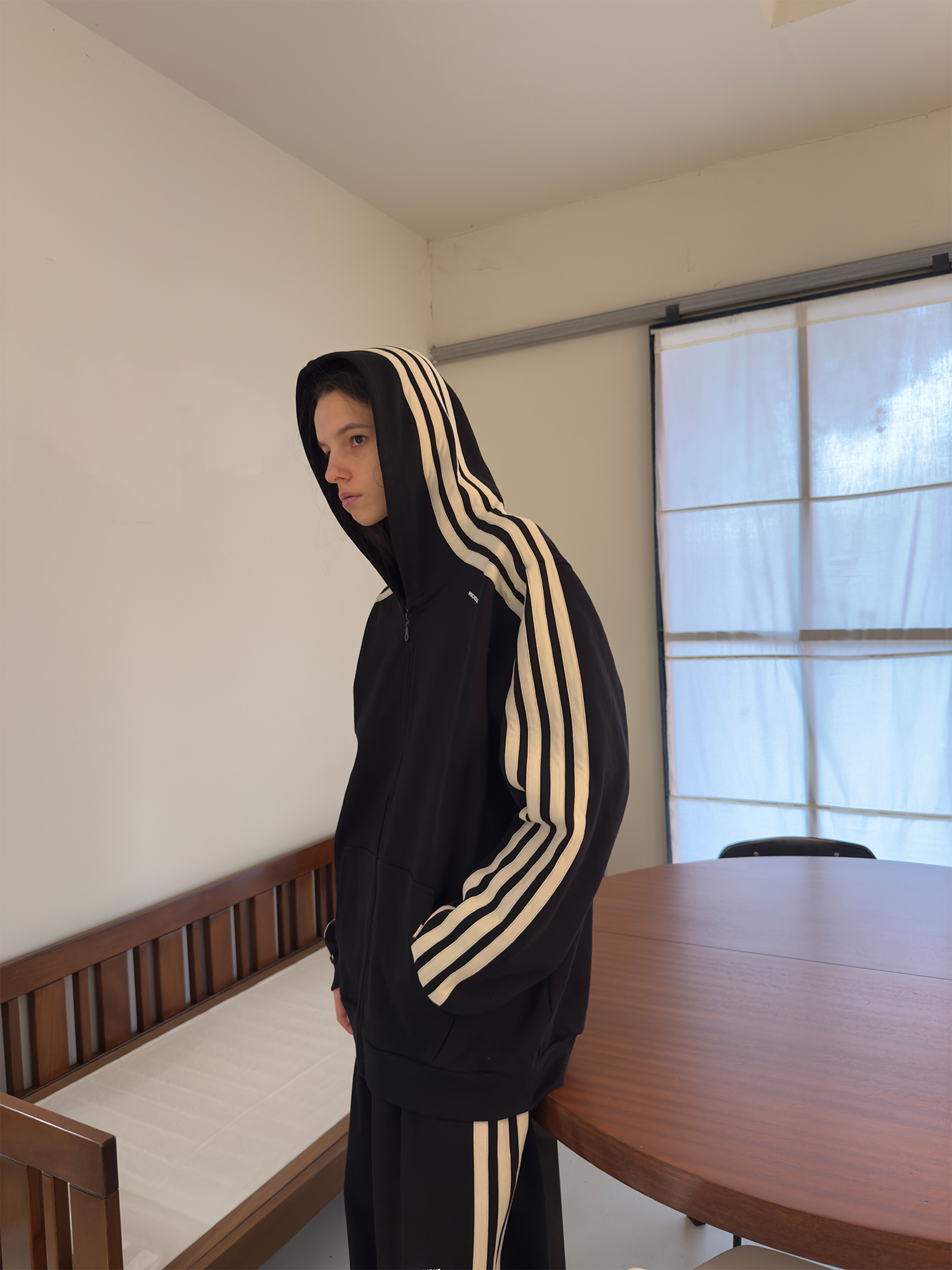 MIICHOUS Essential Stripe Zip-Up Hoodie