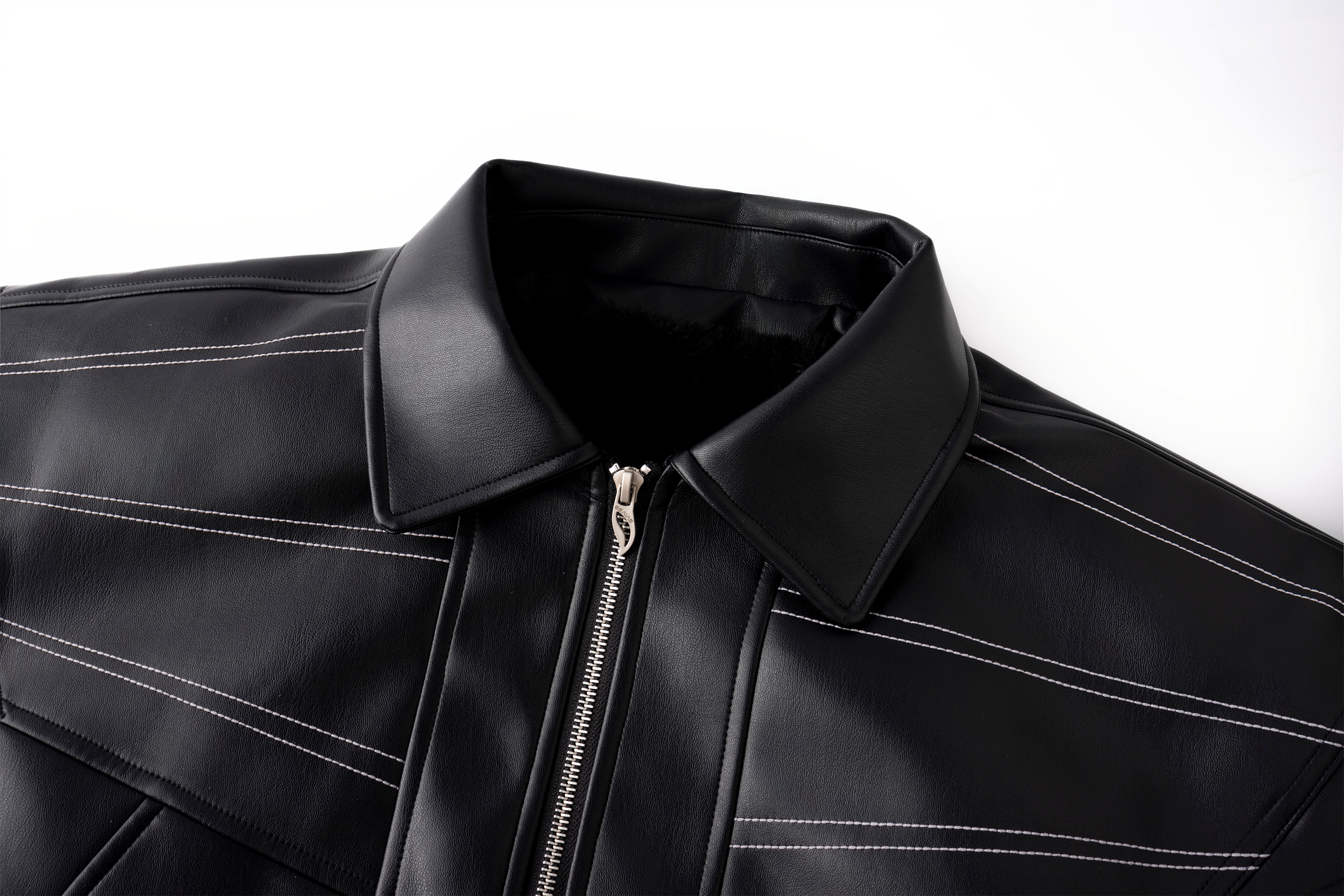ESAIAS Deconstructed Stitch PU Jacket