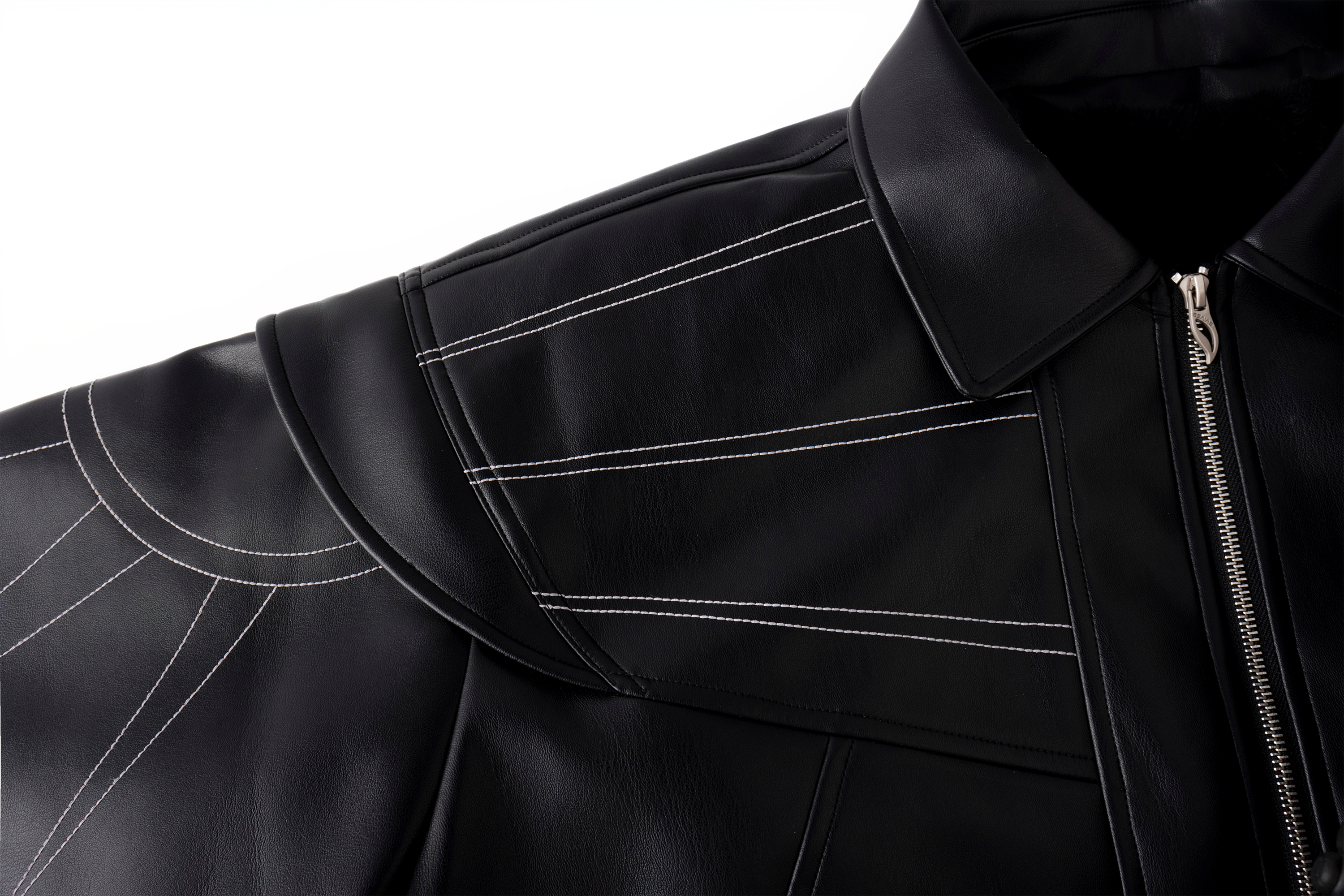 ESAIAS Deconstructed Stitch PU Jacket