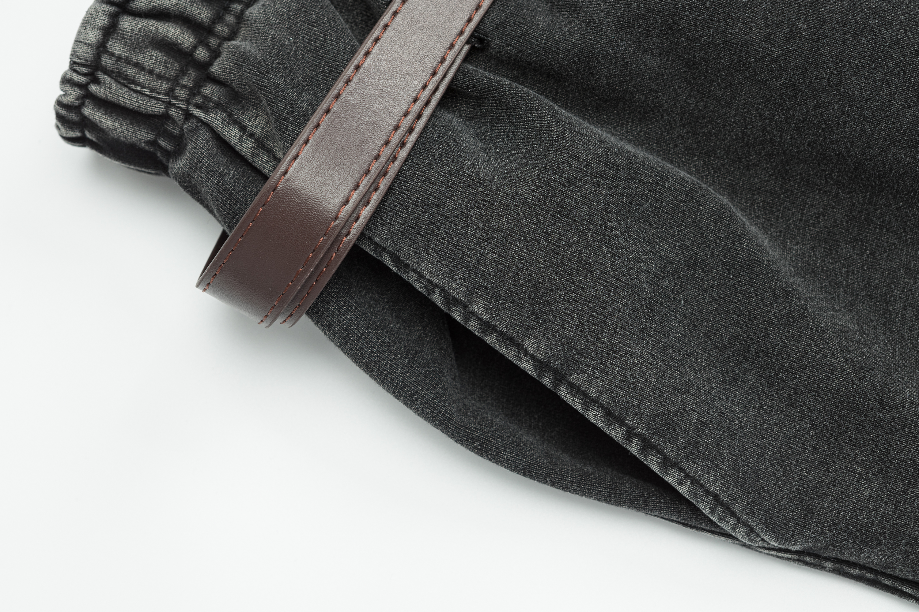 OVDY Retro Belt Curved-Leg Denim Pants, premium urban and streetwear designers apparel on PROJECTISR.com, DVDY