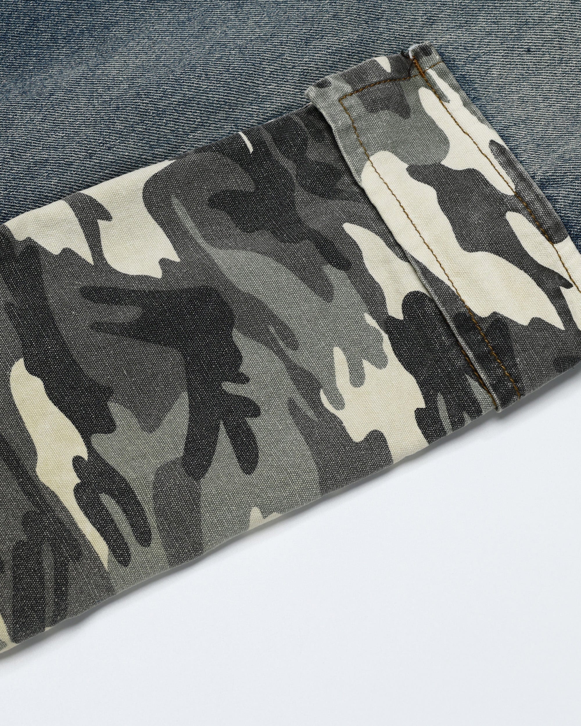 OVDY Camo Spliced Big-Pocket Jeans