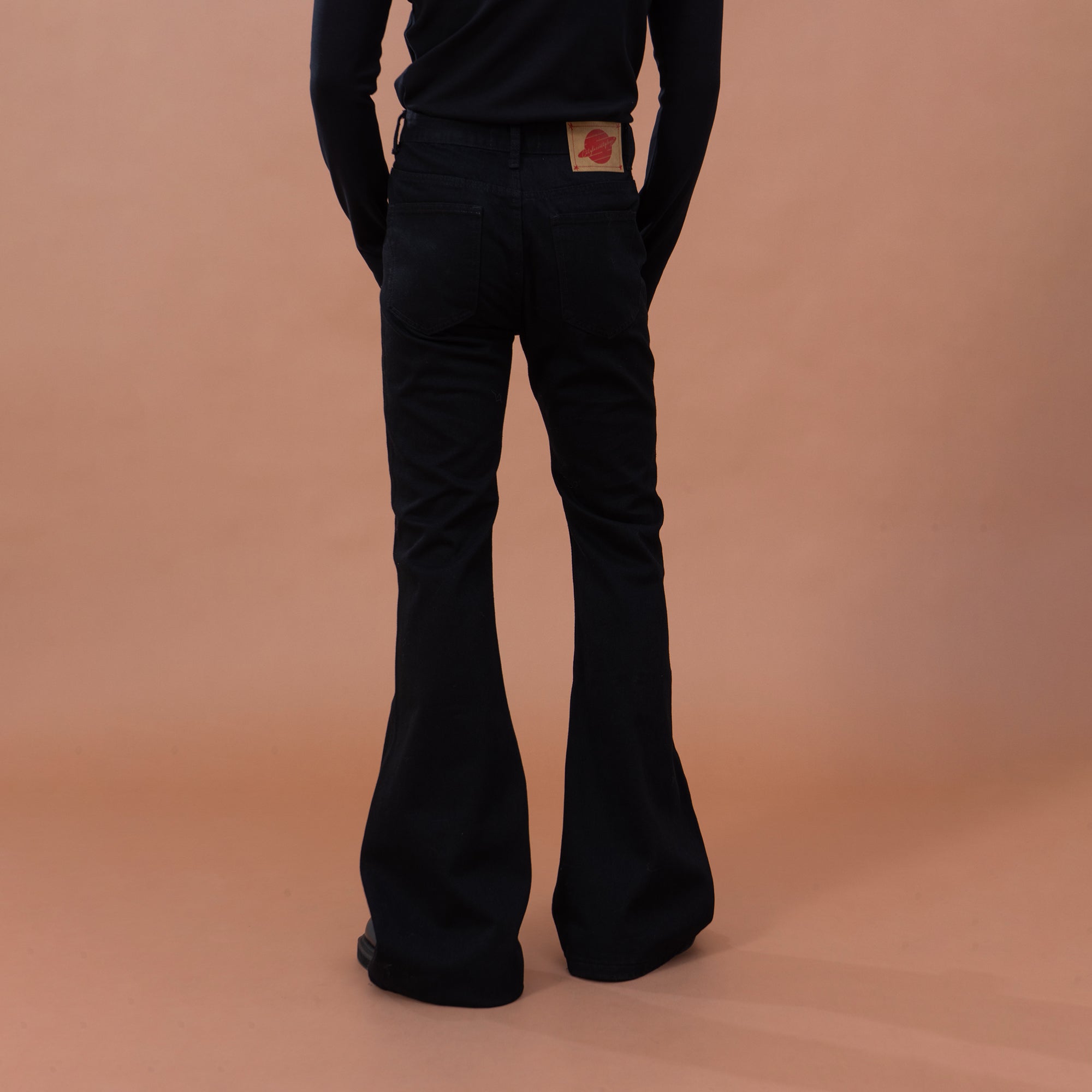 CLP Eyelet-Stud Stacked Hem Flared Jeans, premium urban and streetwear designers apparel on PROJECTISR.com, CLP