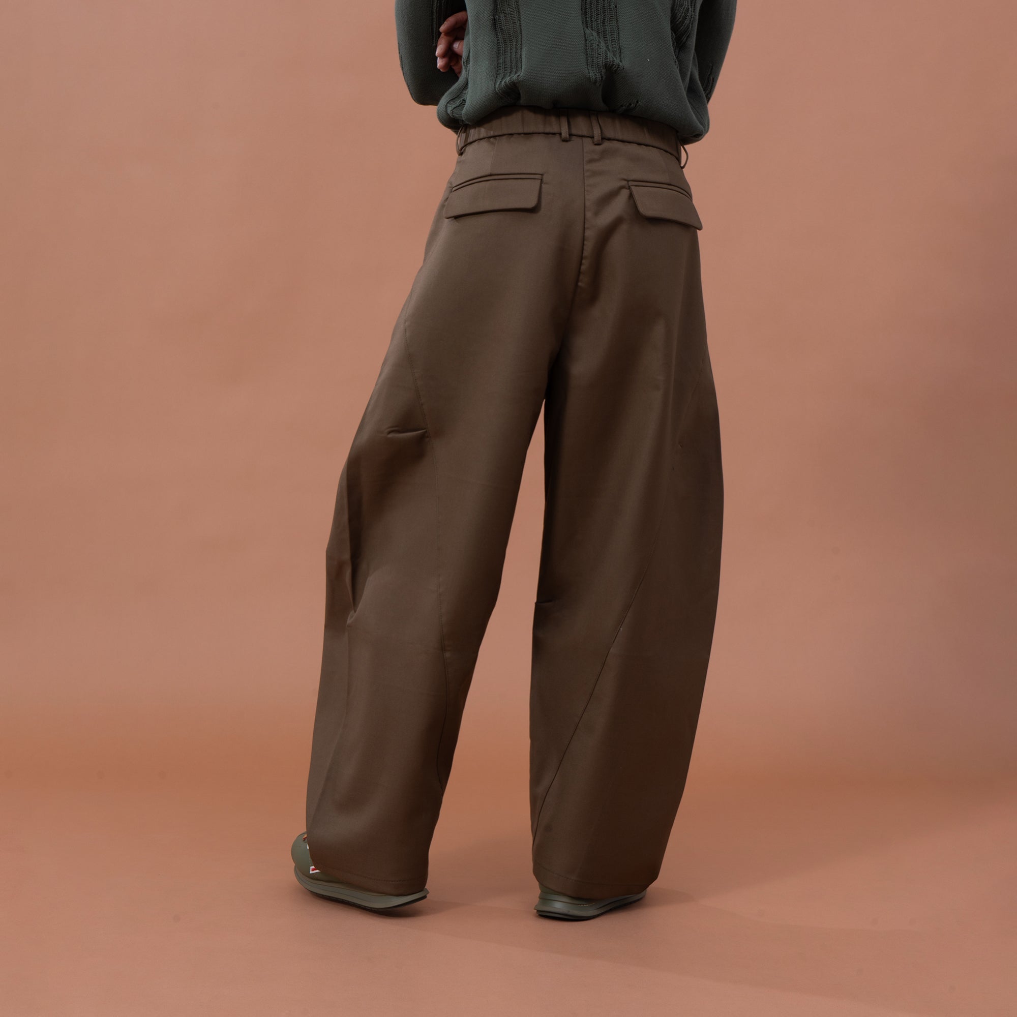 CLP Essential Pleat Curved-Leg Trousers, premium urban and streetwear designers apparel on PROJECTISR.com, CLP