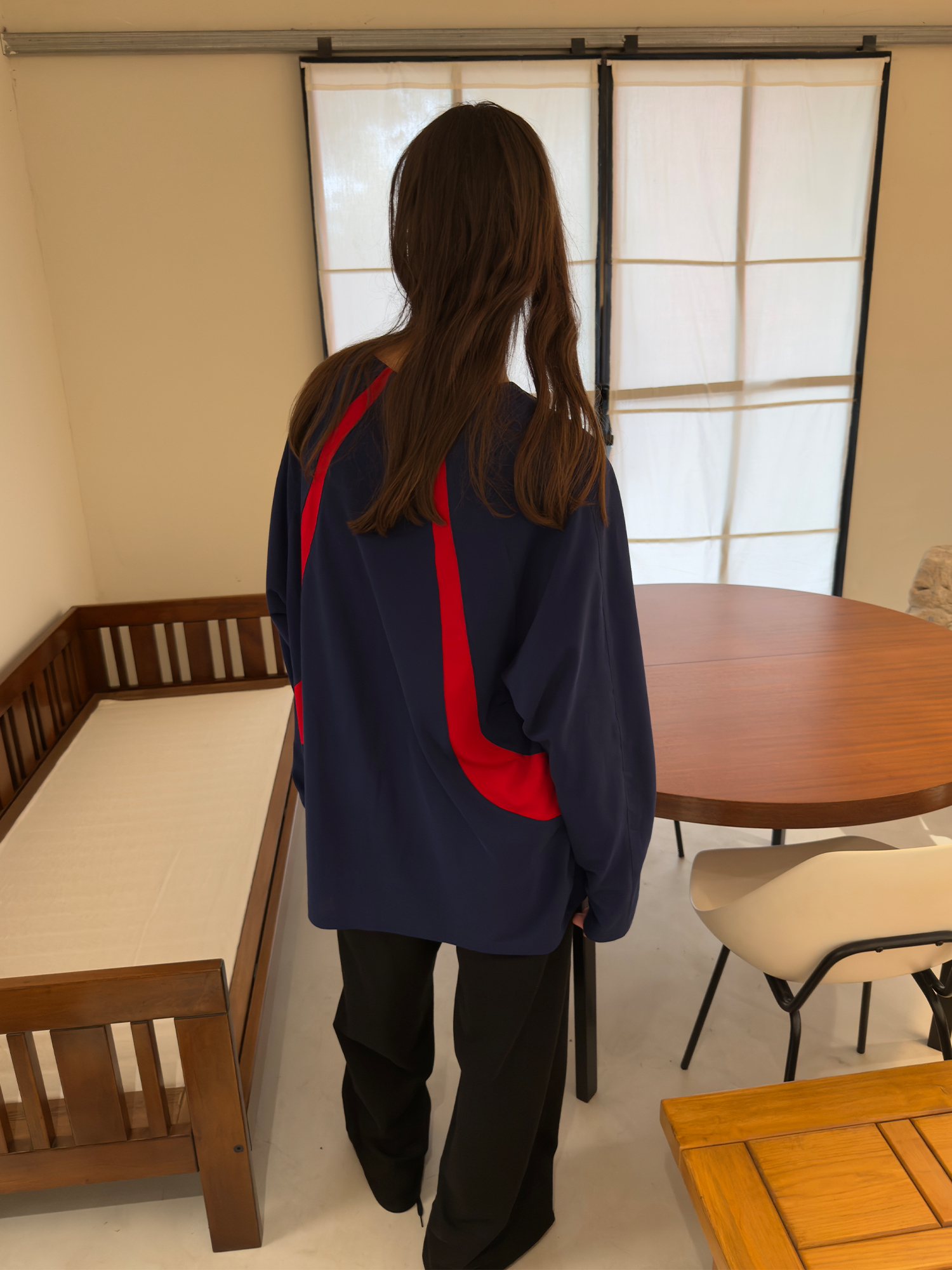 MIICHOUS Contrast Raglan Graphic Long-Sleeve Tee