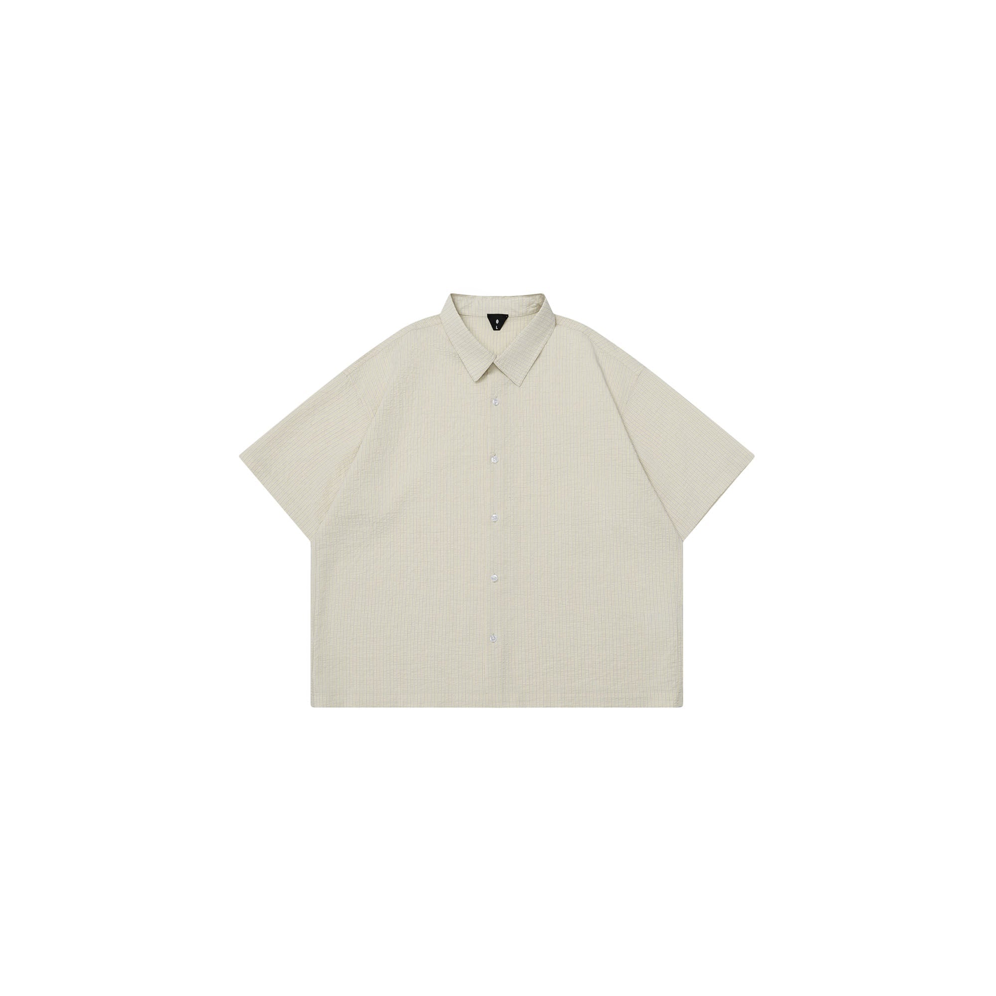 OVDY Striped Seersucker Half Shirt, premium urban and streetwear designers apparel on PROJECTISR.com, OVDY