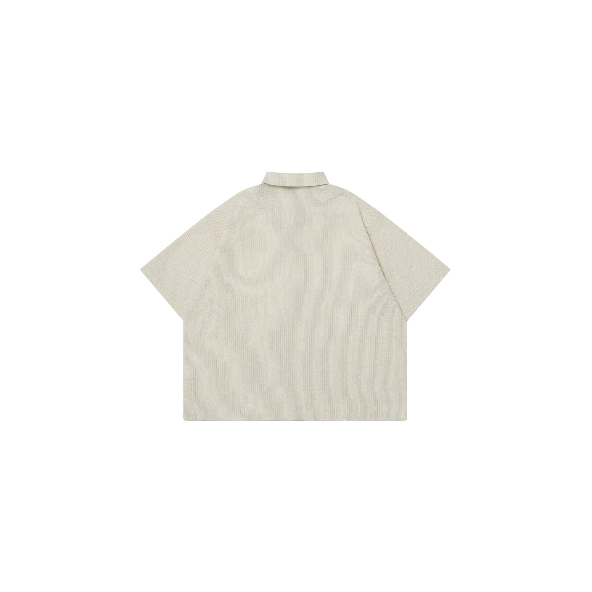 OVDY Striped Seersucker Half Shirt, premium urban and streetwear designers apparel on PROJECTISR.com, OVDY