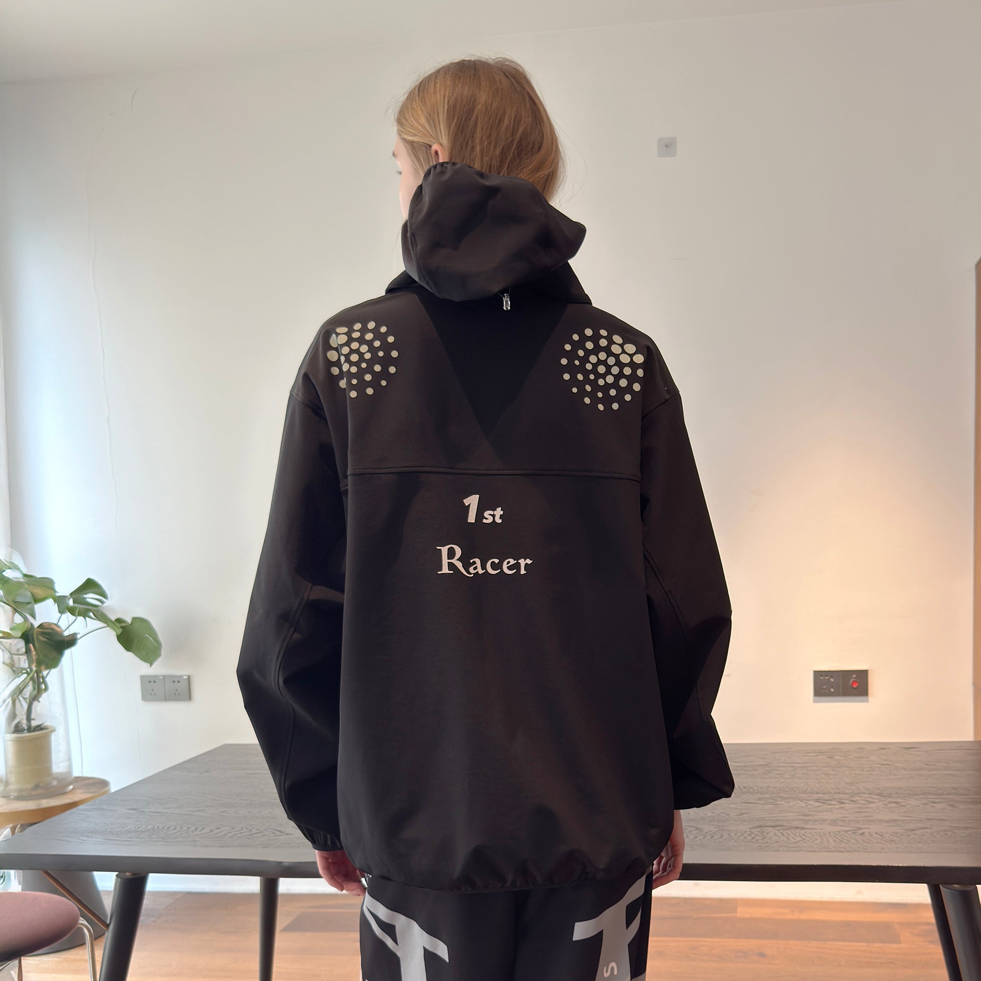 MIICHOUS 1st 3A Graphic Oversized Hooded Windbreaker