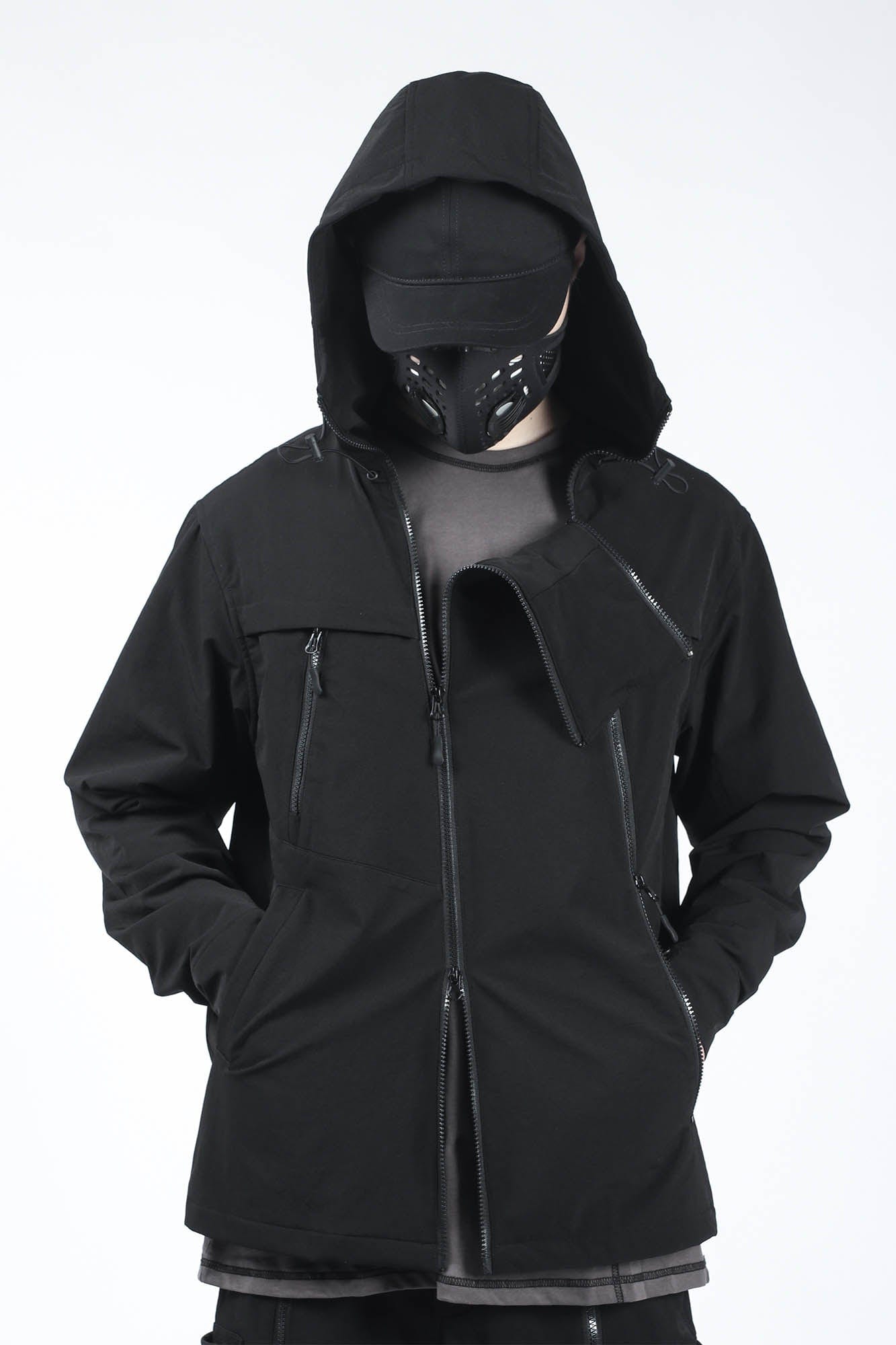 SILENSTORM Asymmetrical Multi-Zip Hooded Jacket, premium urban and streetwear designers apparel on PROJECTISR.com, SILENSTORM