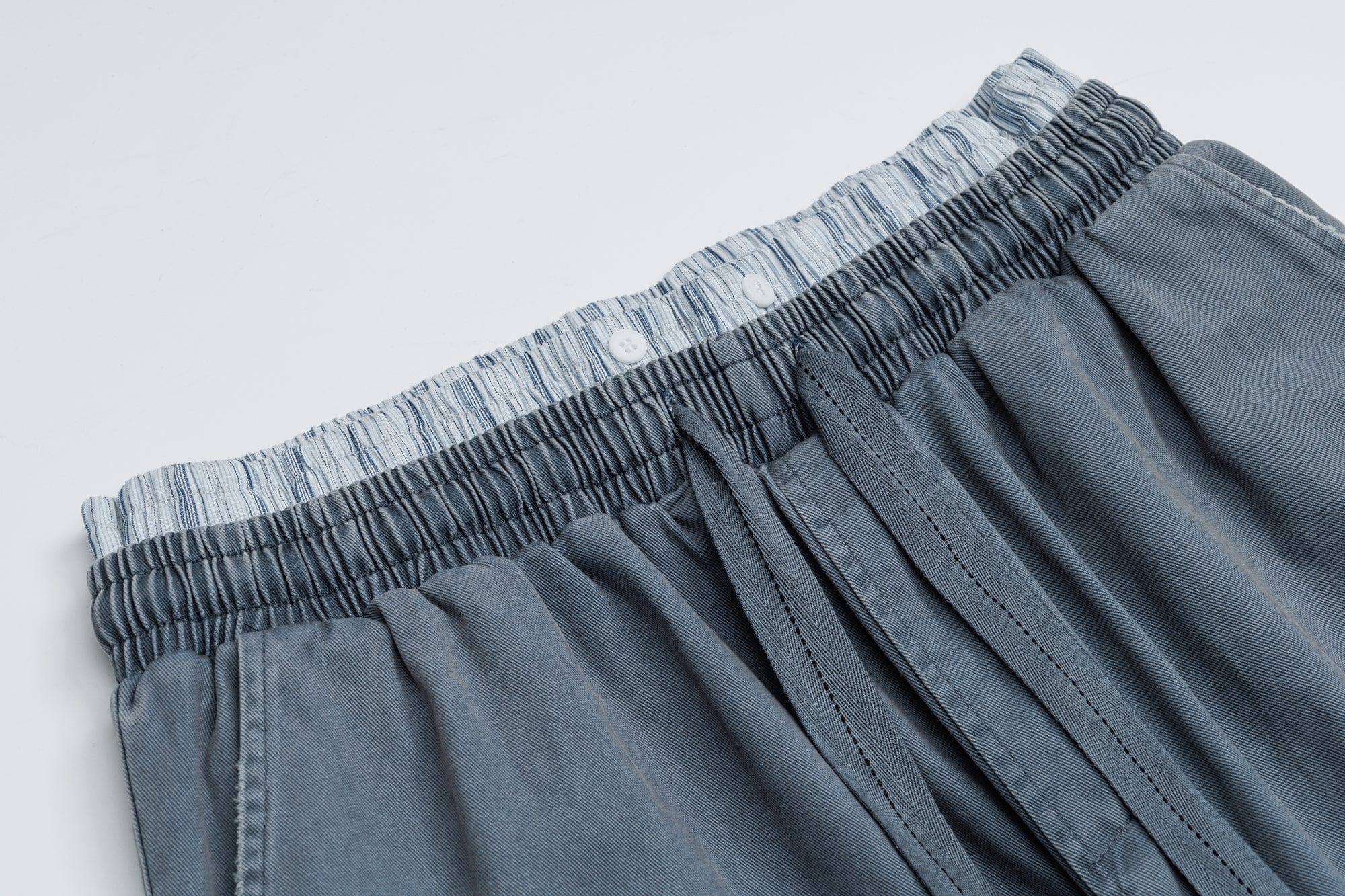 OVDY Layered-Waist Distressed Straight-Leg Pants, premium urban and streetwear designers apparel on PROJECTISR.com, OVDY