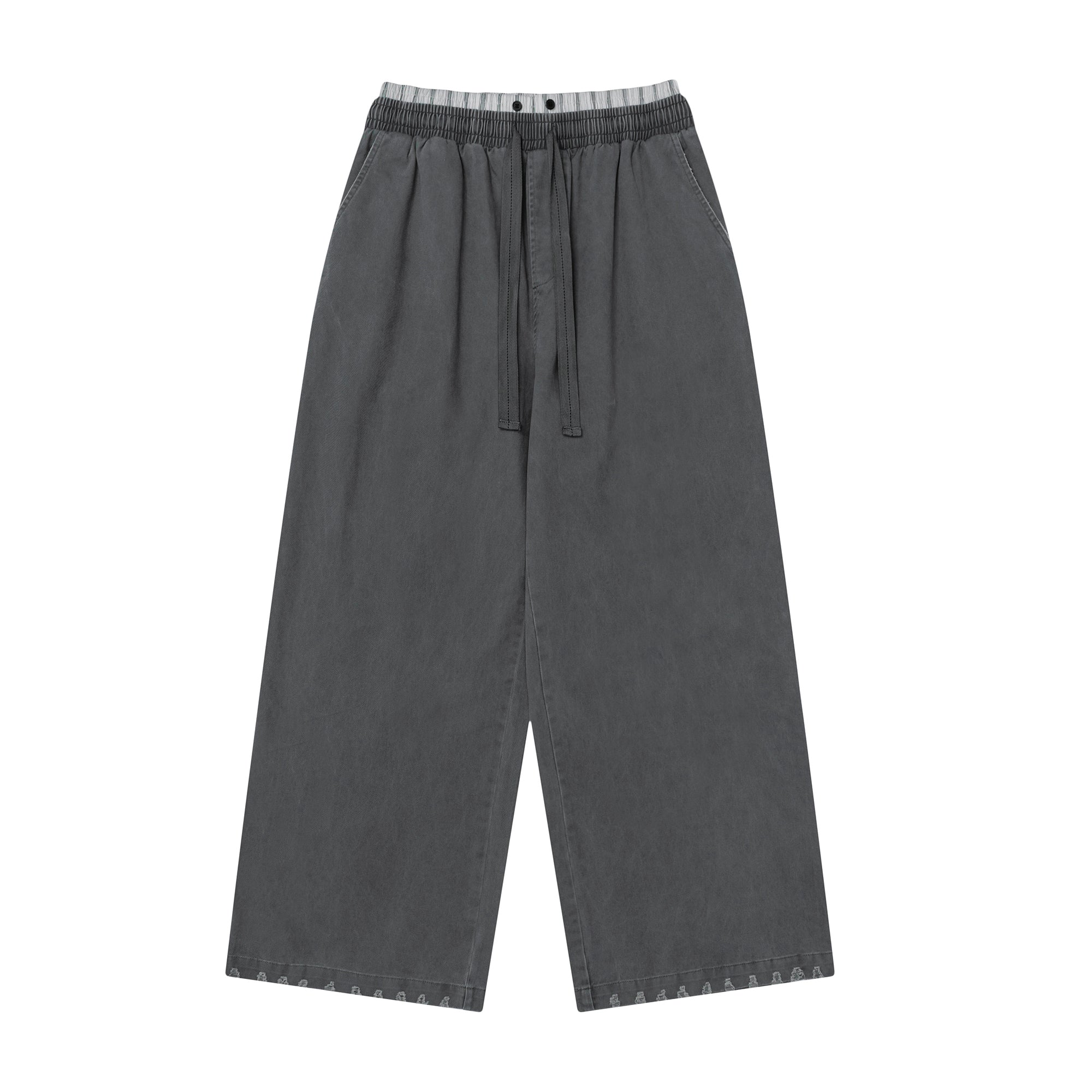 OVDY Layered-Waist Distressed Straight-Leg Pants, premium urban and streetwear designers apparel on PROJECTISR.com, OVDY