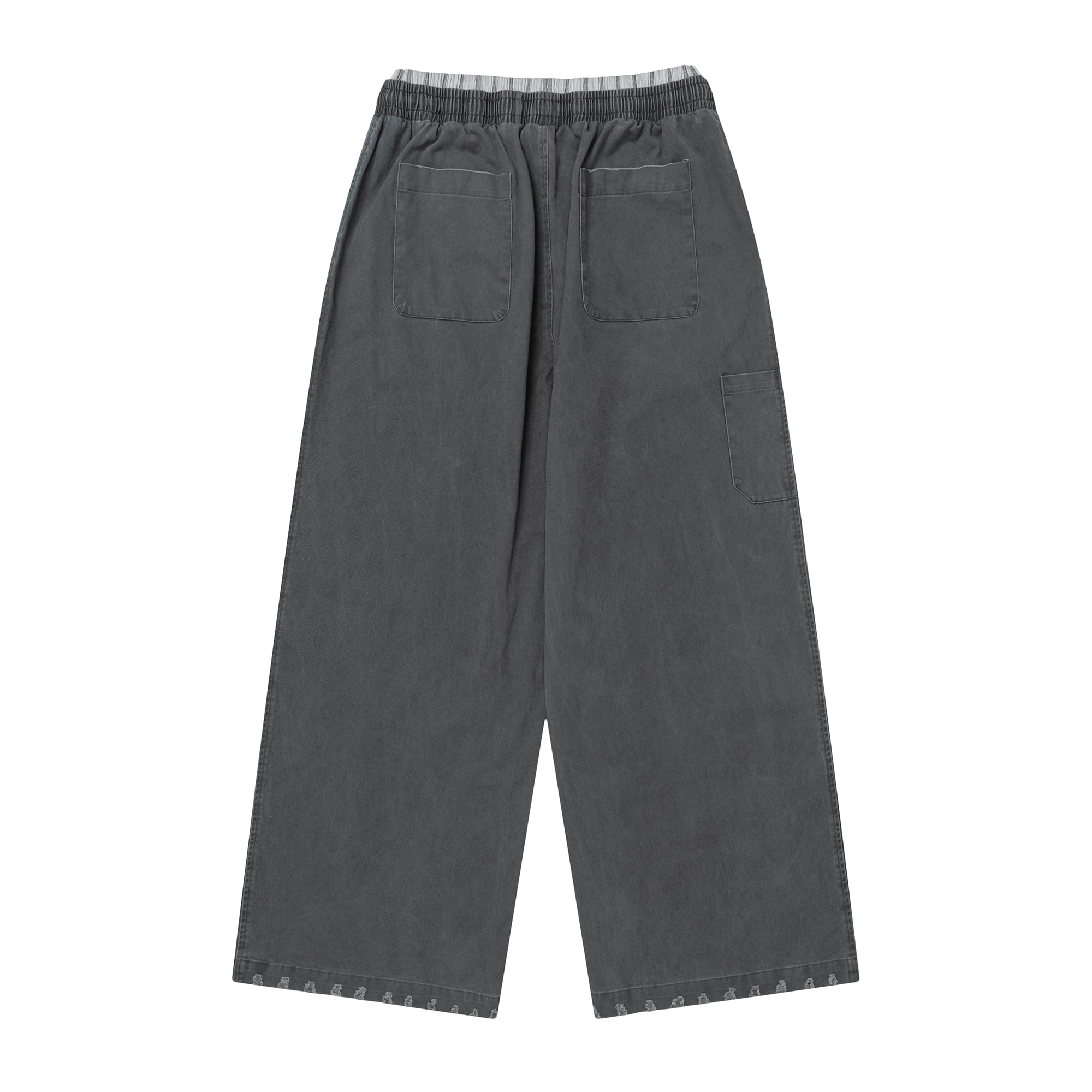 OVDY Layered-Waist Distressed Straight-Leg Pants, premium urban and streetwear designers apparel on PROJECTISR.com, OVDY