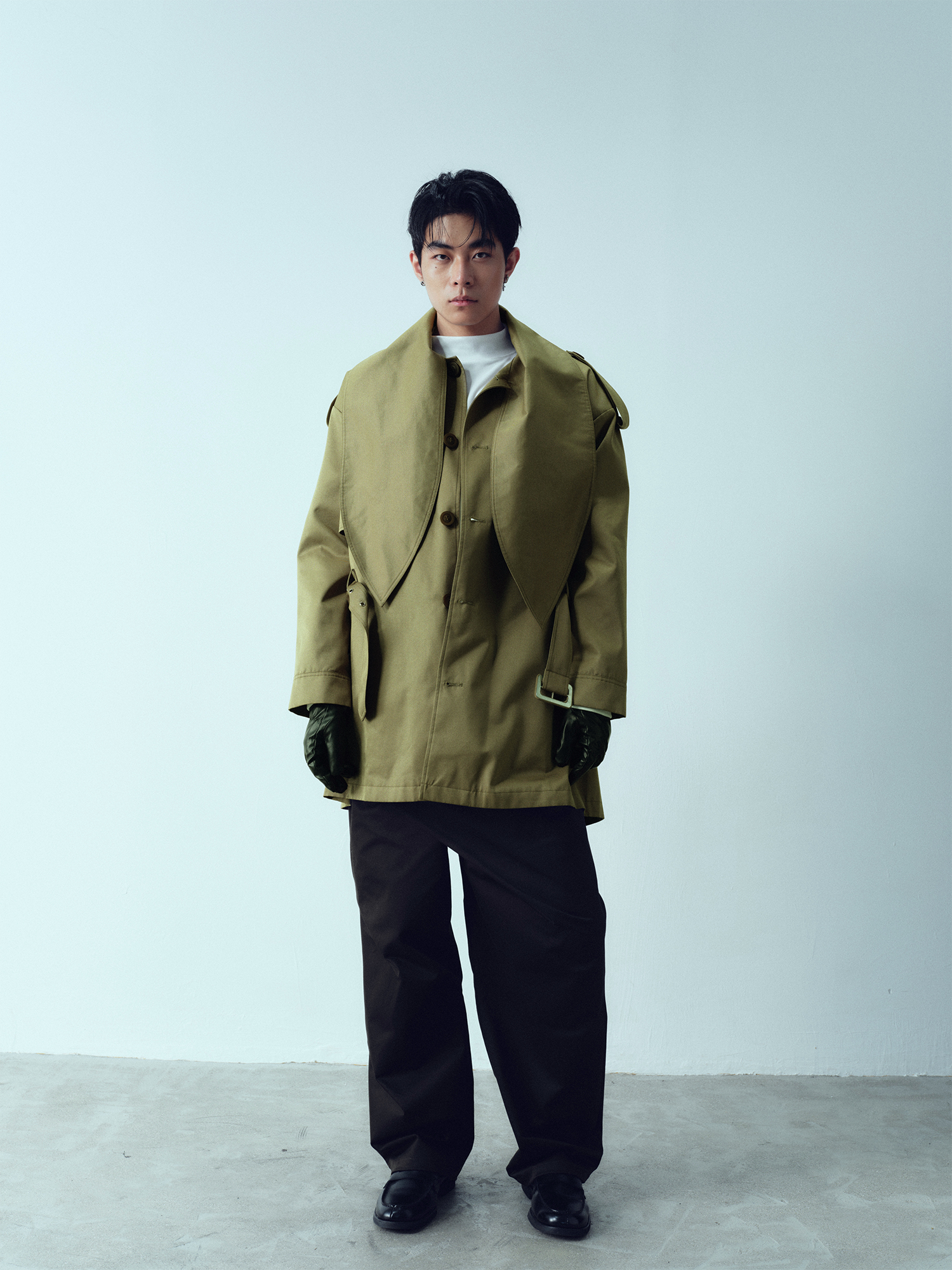 KADAKADA Scarf-Tie Waterproof Belted Trench