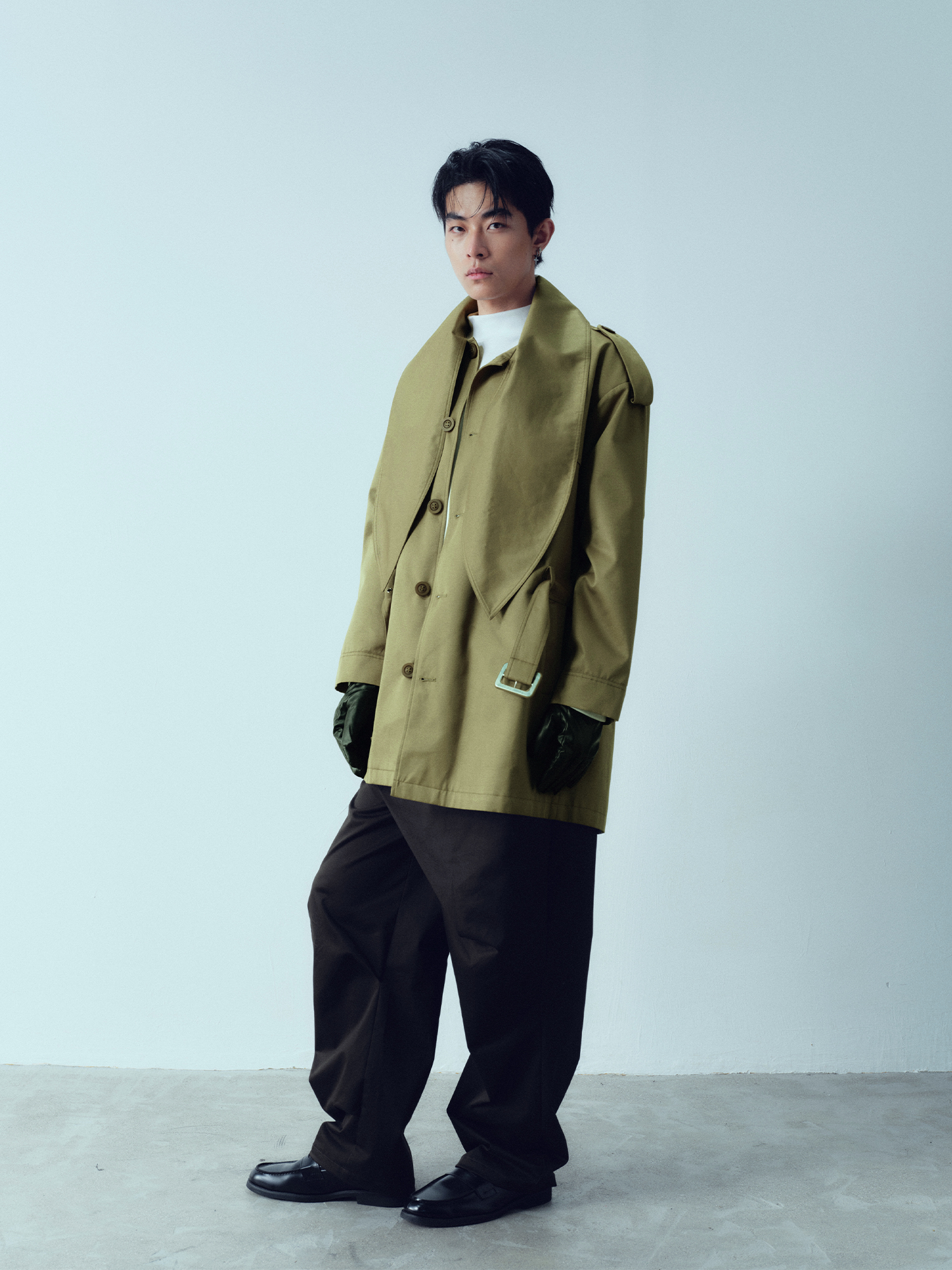 KADAKADA Scarf-Tie Waterproof Belted Trench