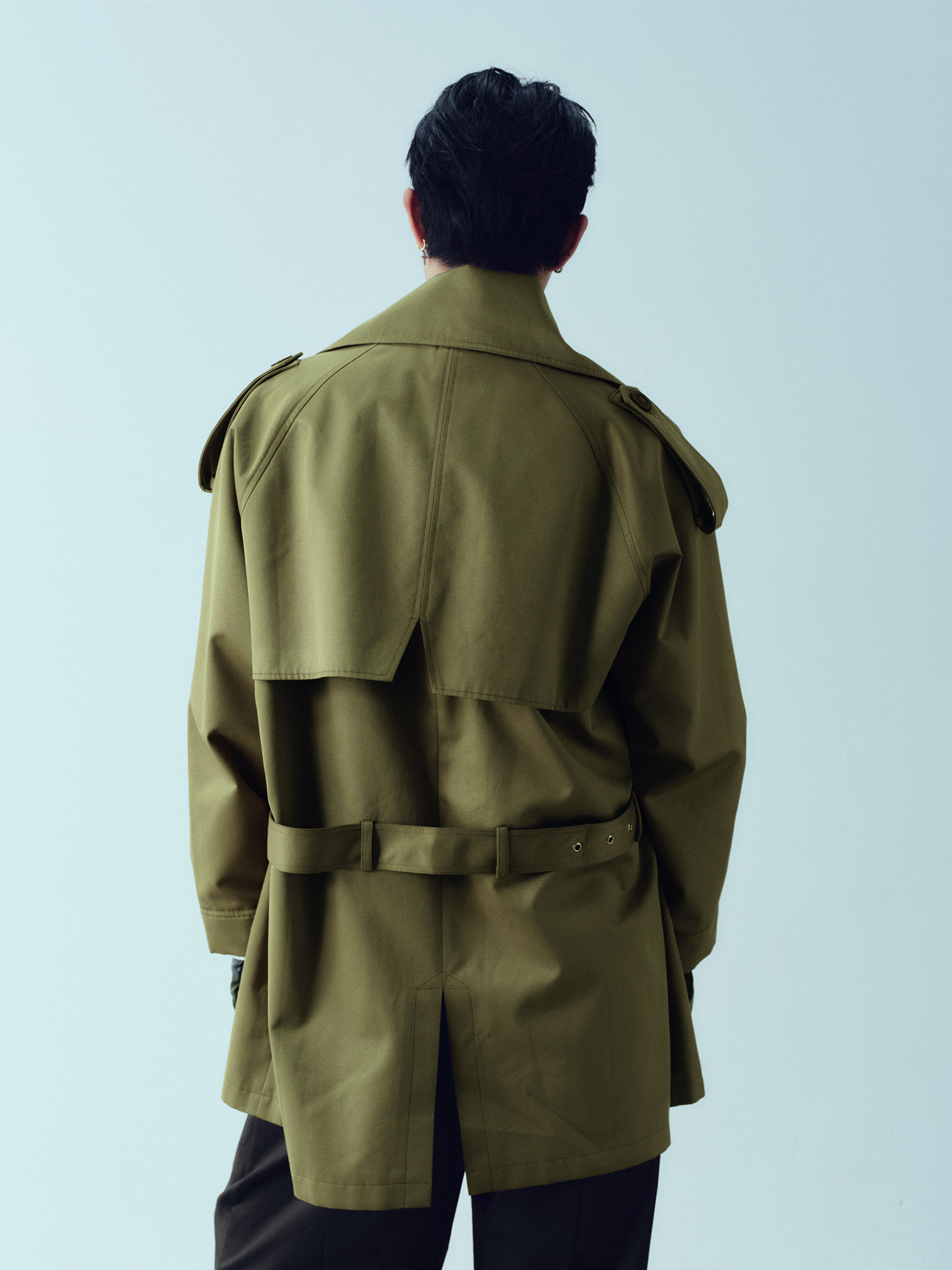 KADAKADA Scarf-Tie Waterproof Belted Trench