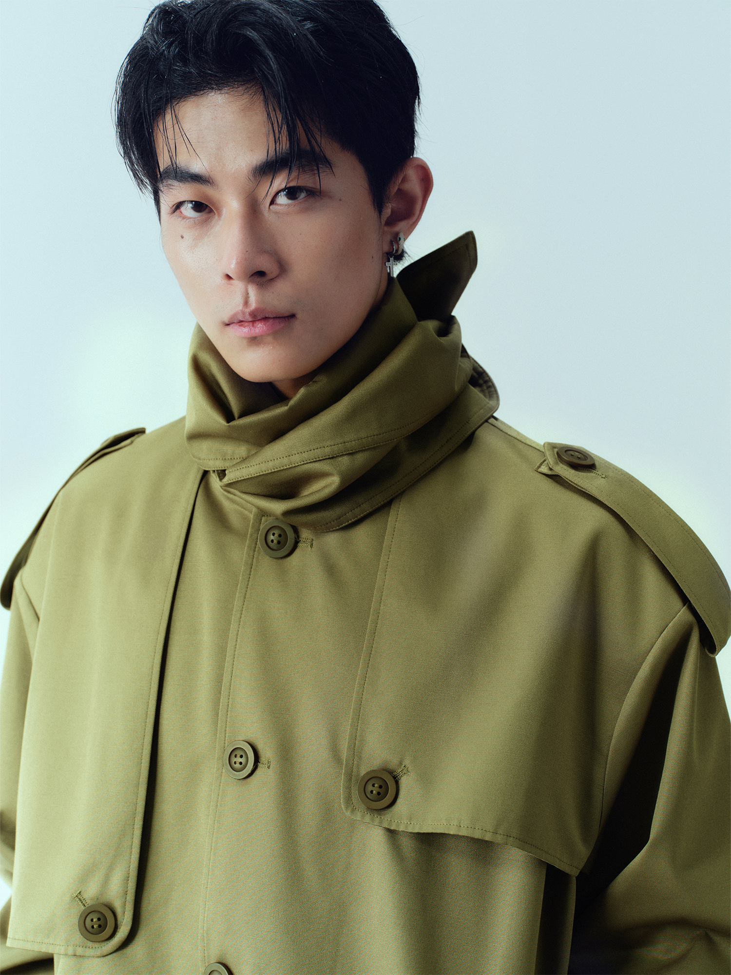 KADAKADA Scarf-Tie Waterproof Belted Trench