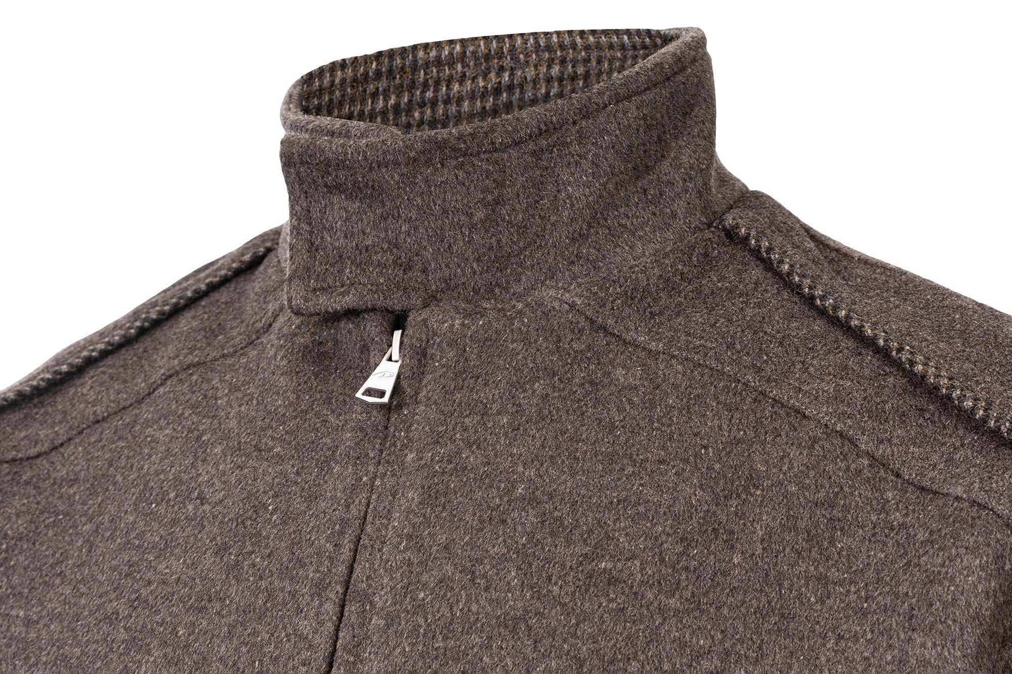 CATSSTAC Houndstooth Lining Wool-Blend Harrington Jacket