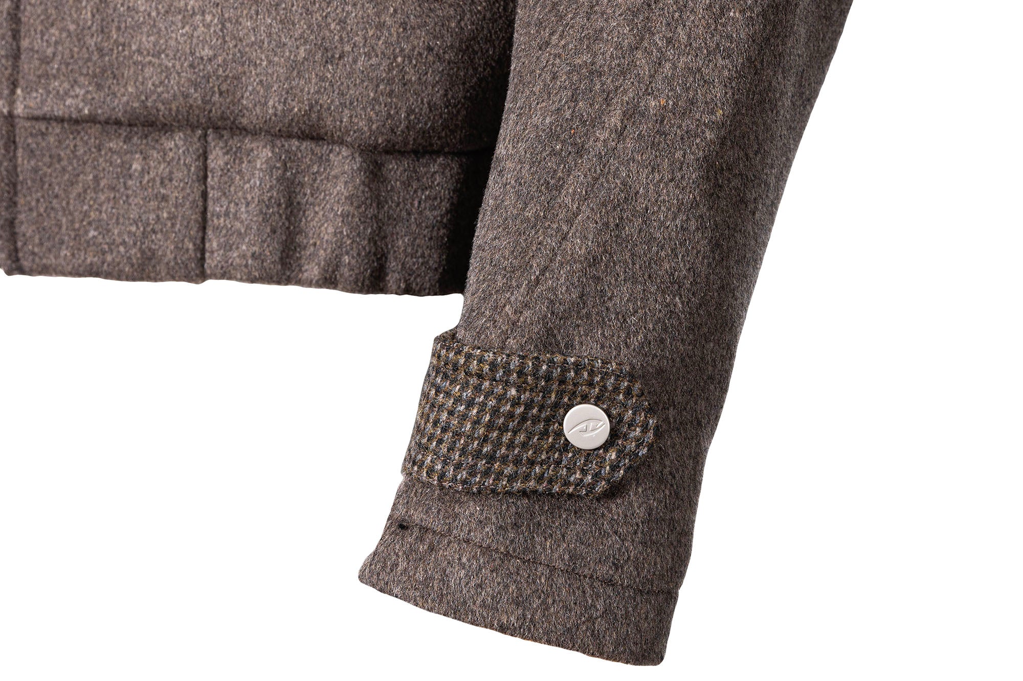 CATSSTAC Houndstooth Lining Wool-Blend Harrington Jacket
