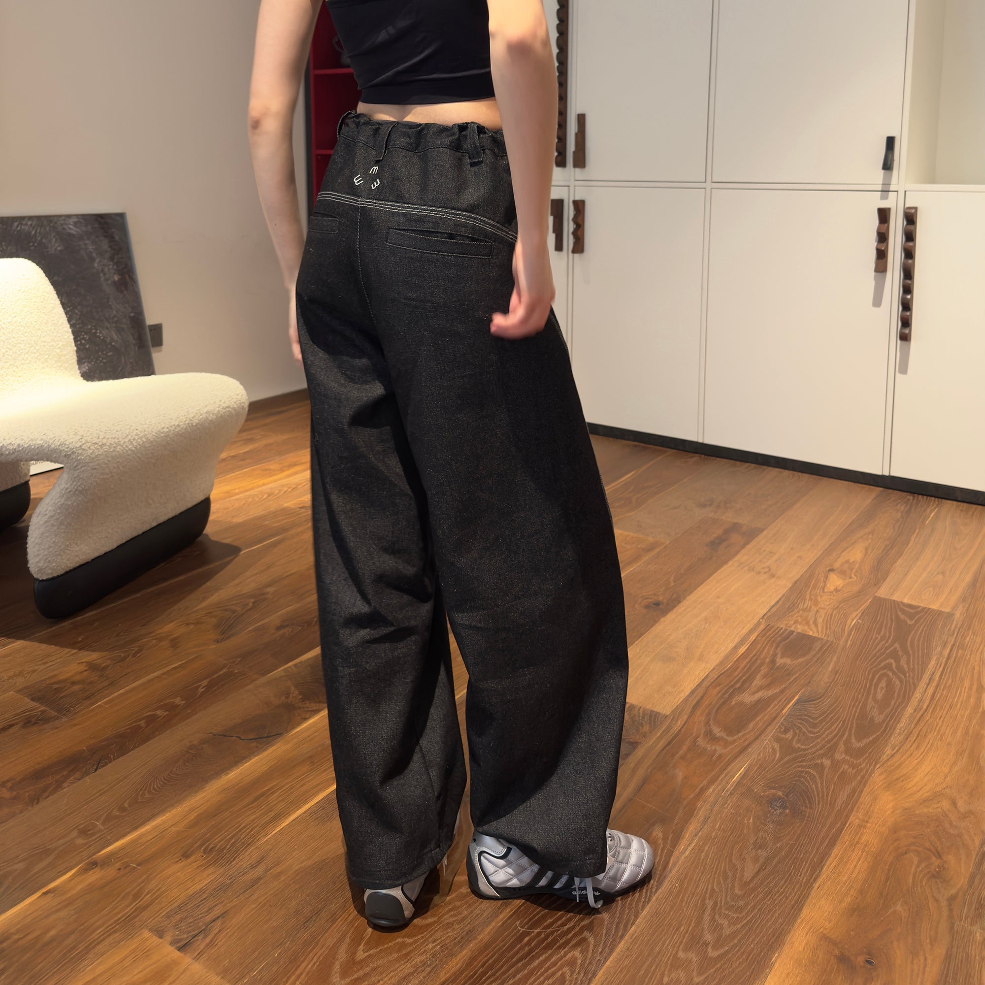 MIICHOUS Drawstring Embroidered Raw Denim, premium urban and streetwear designers apparel on PROJECTISR.com, MIICHOUS