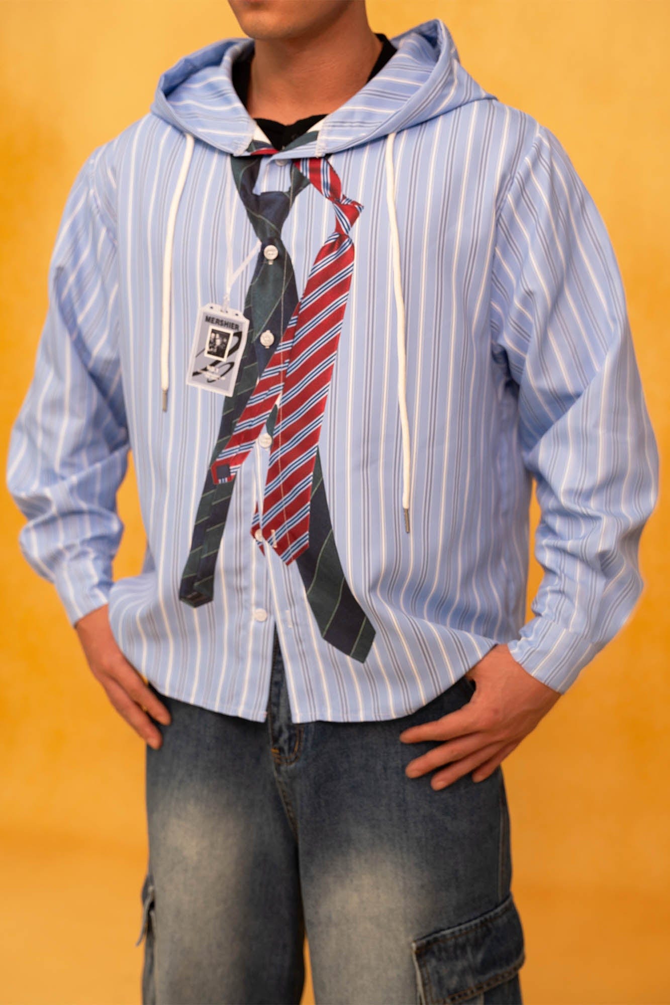 CLP Tie Graphic Striped Hooded Jacket, premium urban and streetwear designers apparel on PROJECTISR.com, CLP