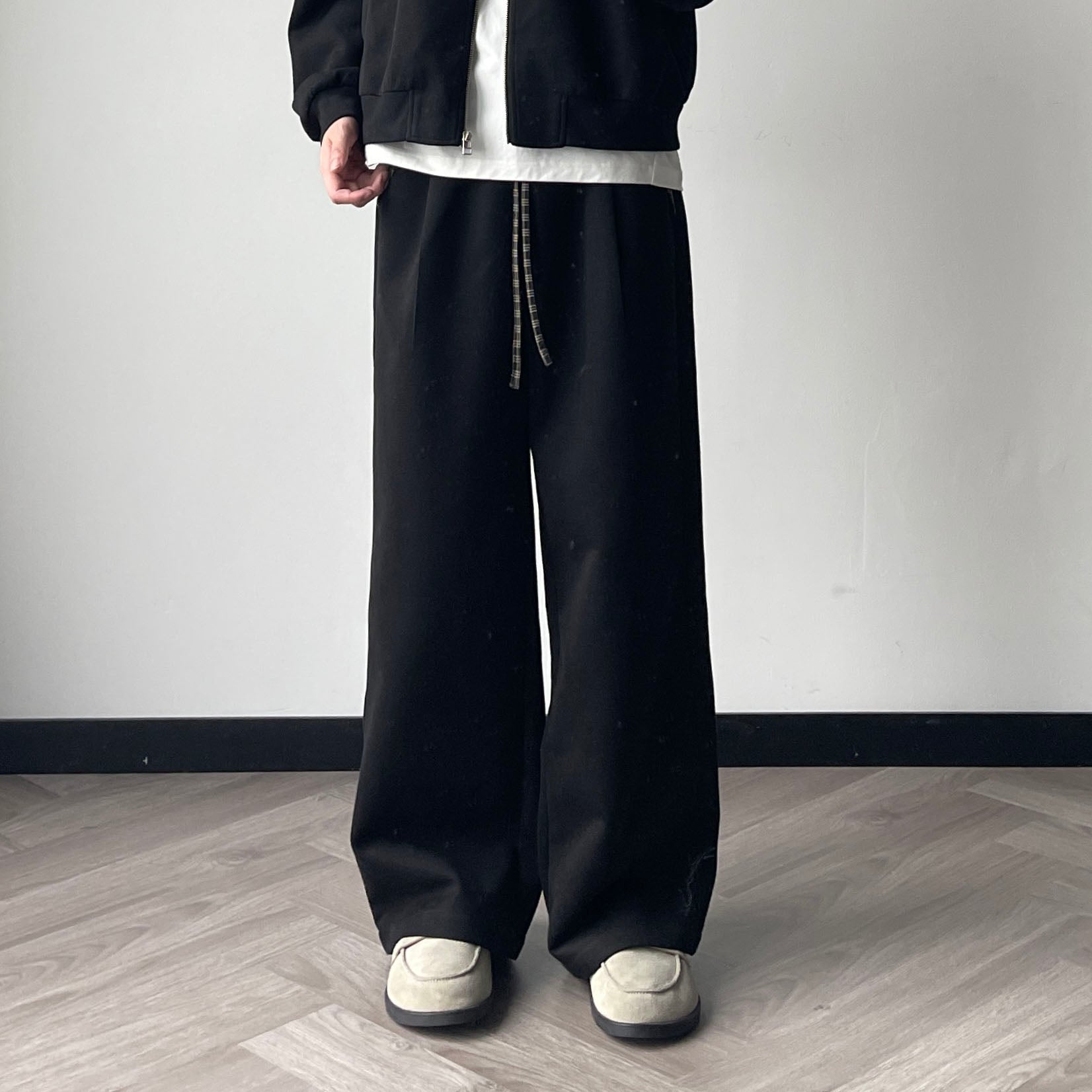 OKAYTHXBYE Plaid Layered Waist Drawstring Sweatpants, premium urban and streetwear designers apparel on PROJECTISR.com, OKAYTHXBYE