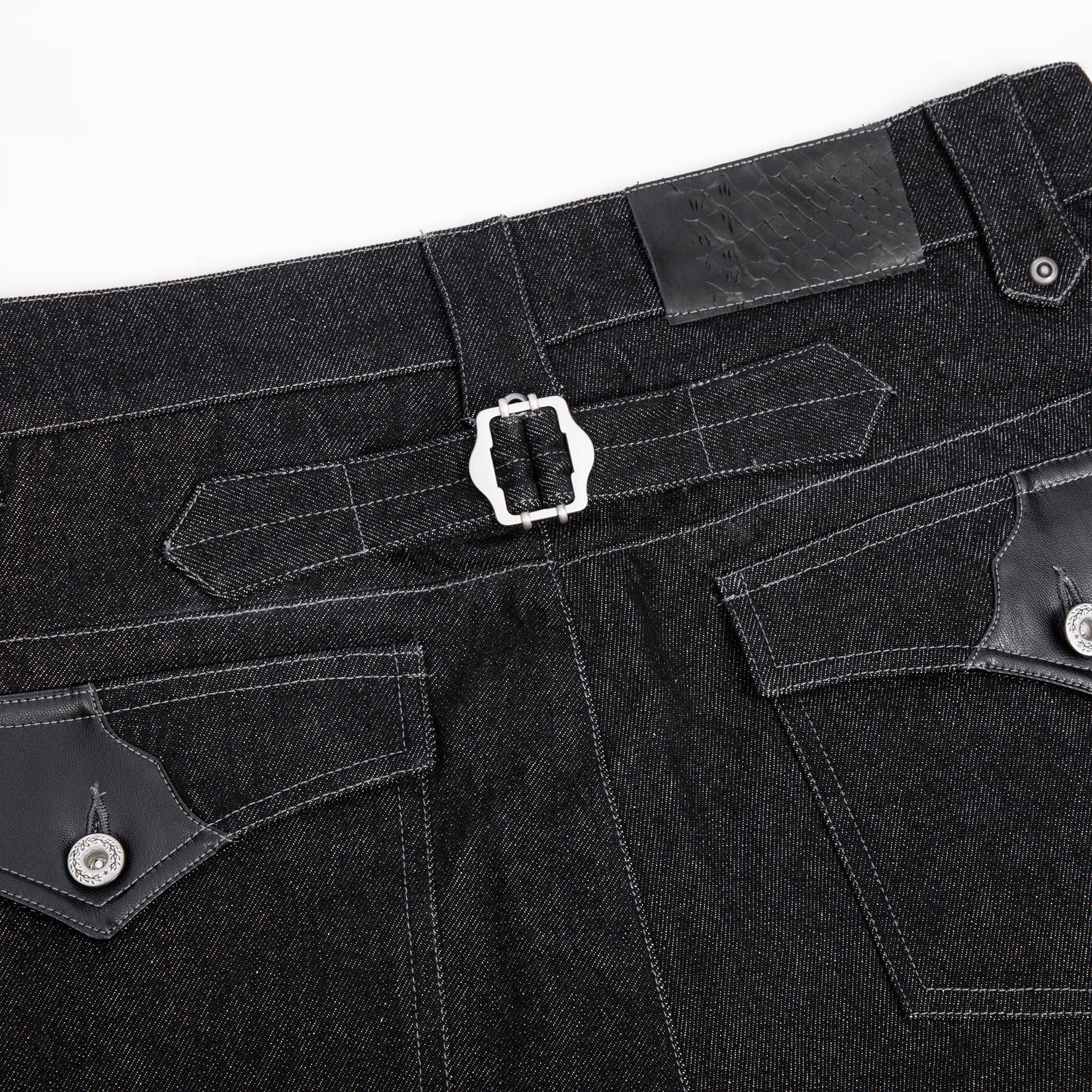 ESAIAS Phoenix Graphic Wide-Leg Raw Jeans, premium urban and streetwear designers apparel on PROJECTISR.com, ESAIAS