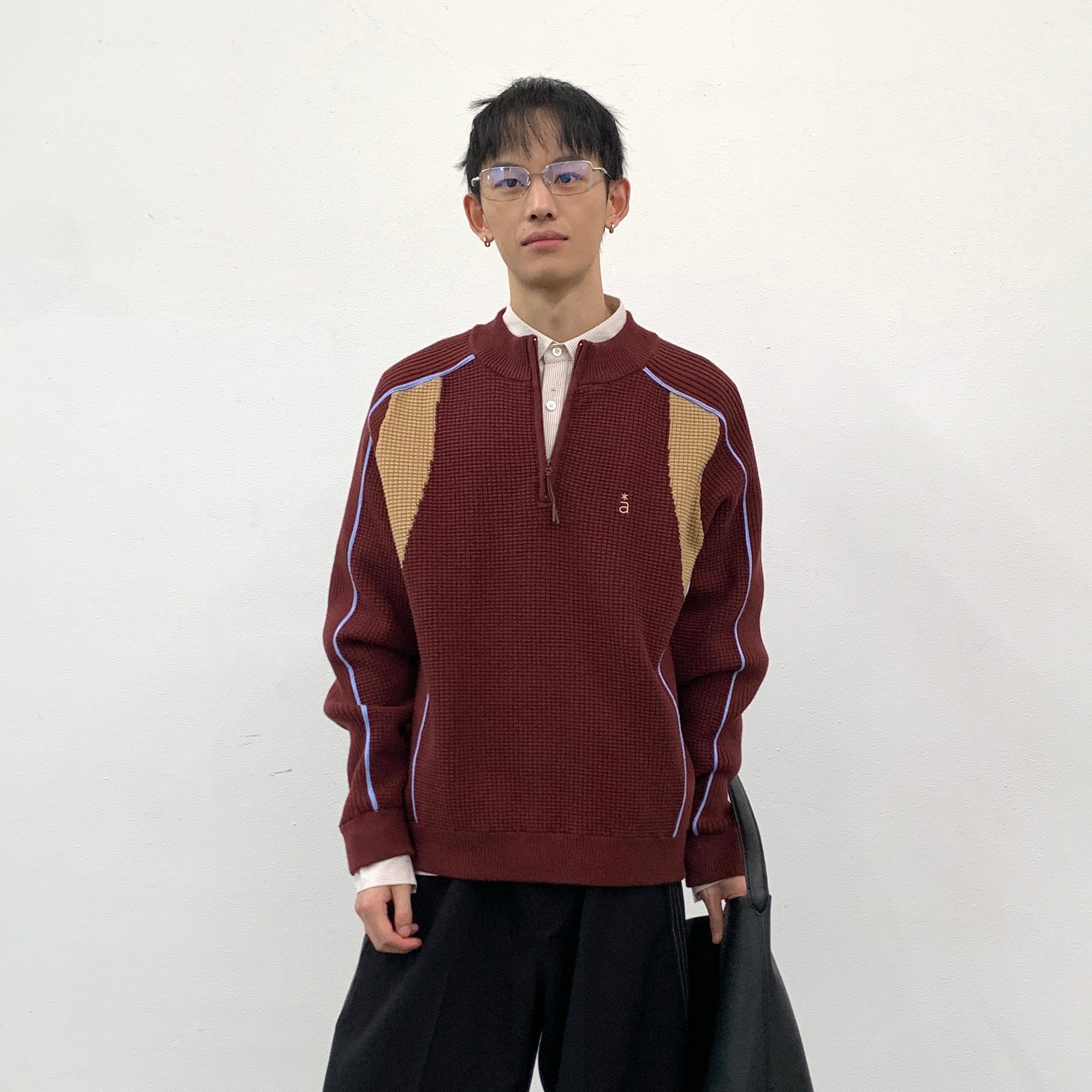 【新品】Trois Logo Bicolor Rib Knit Set Trois Logo Bicolor Rib Knit Set