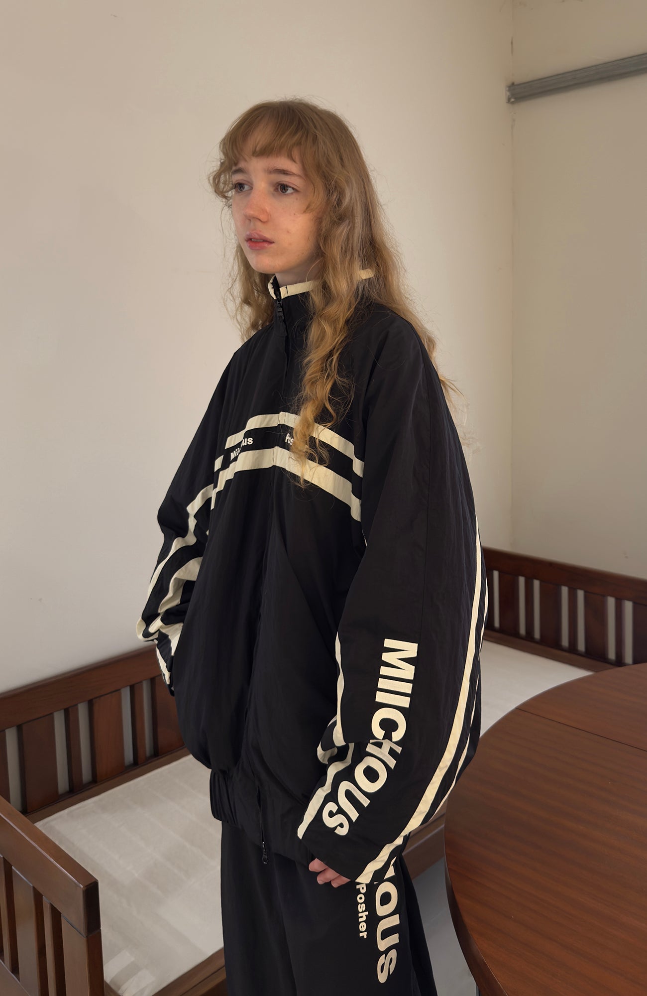 MIICHOUS Contrast Stripes Paneled Padded Jacket