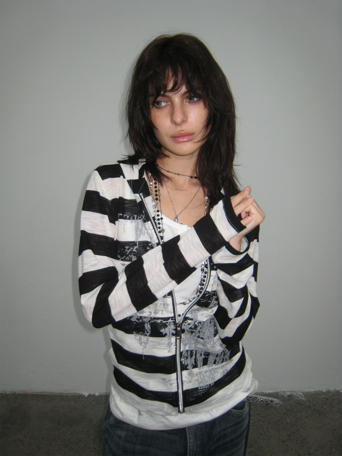 TRECLUB Retro Striped Foil Long-Sleeve Jacket