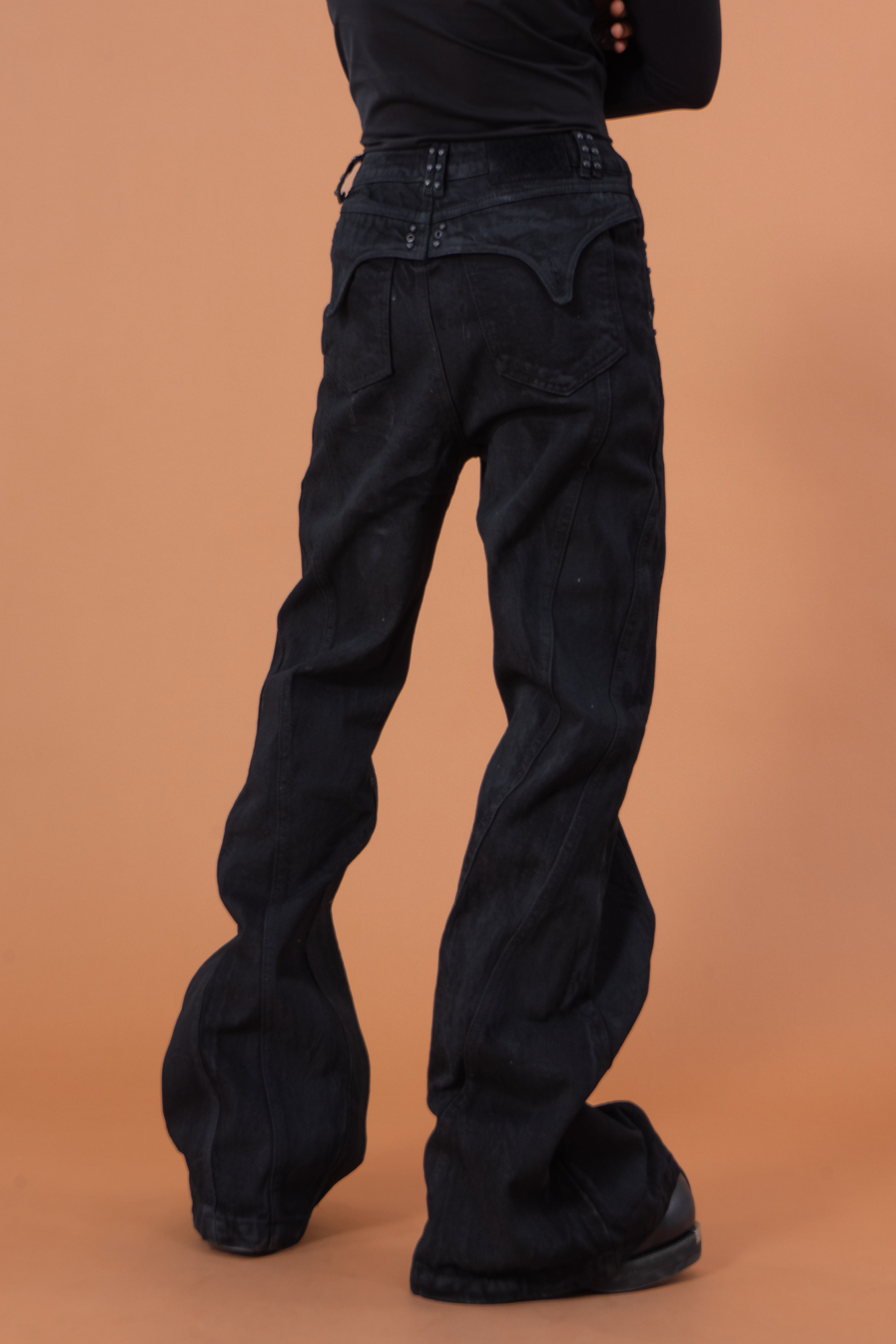 CLP Panel Studded Flared Jeans