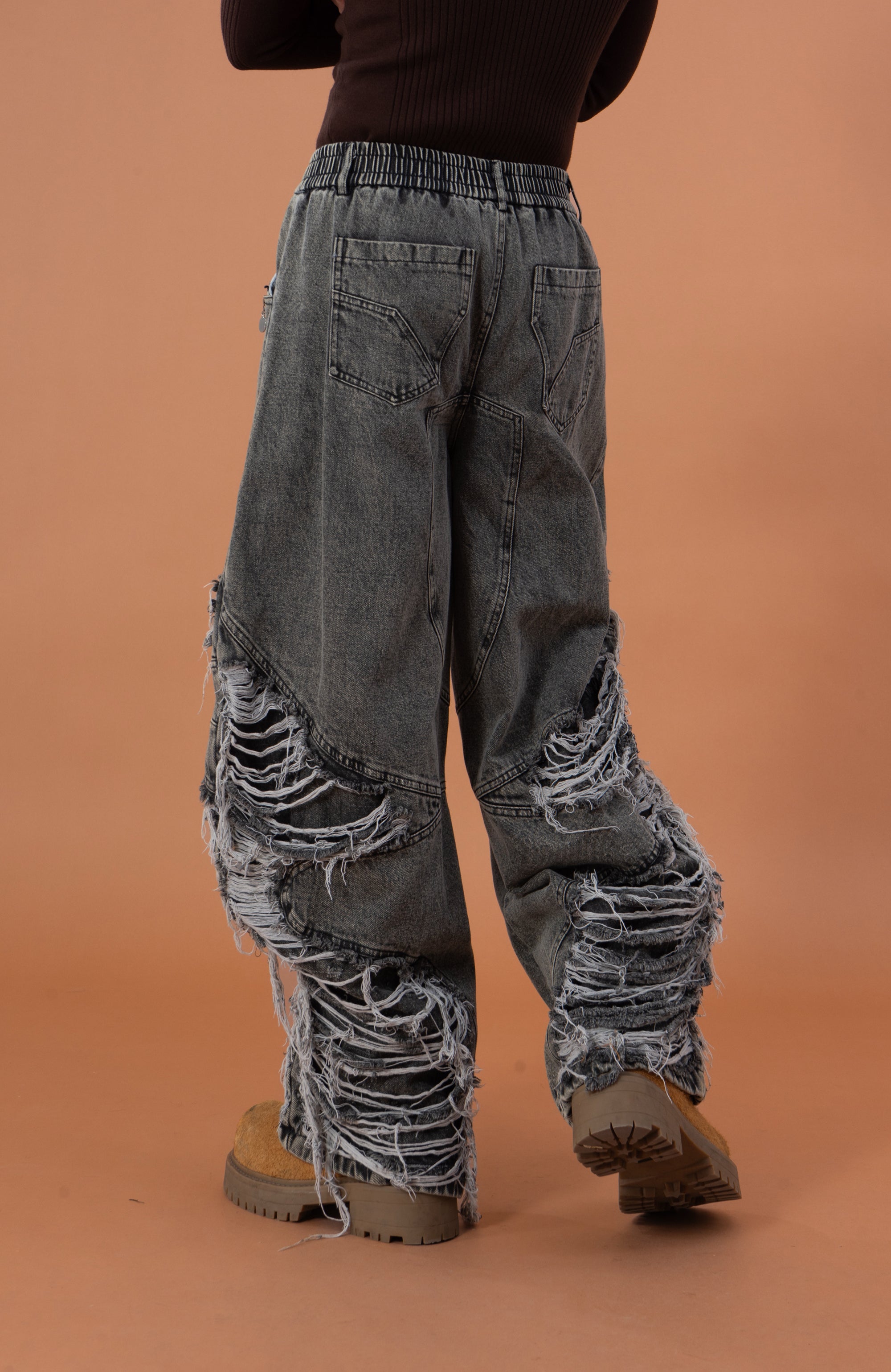 CLP Dirty Fit Ripped Elastic-Waist Jeans