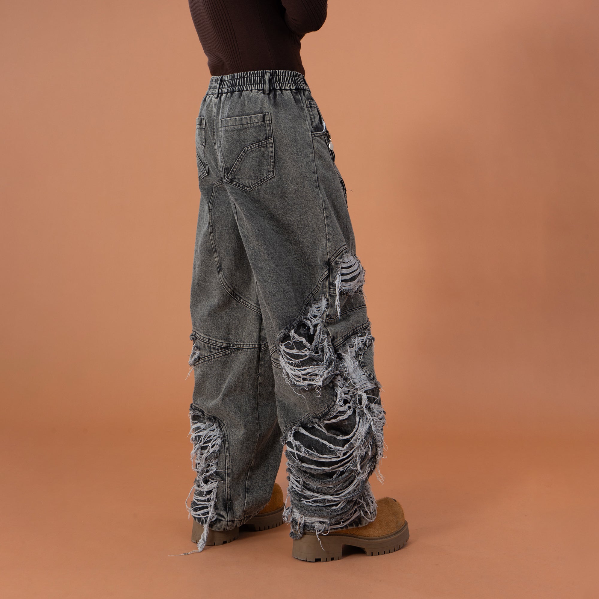 CLP Dirty Fit Ripped Elastic-Waist Jeans