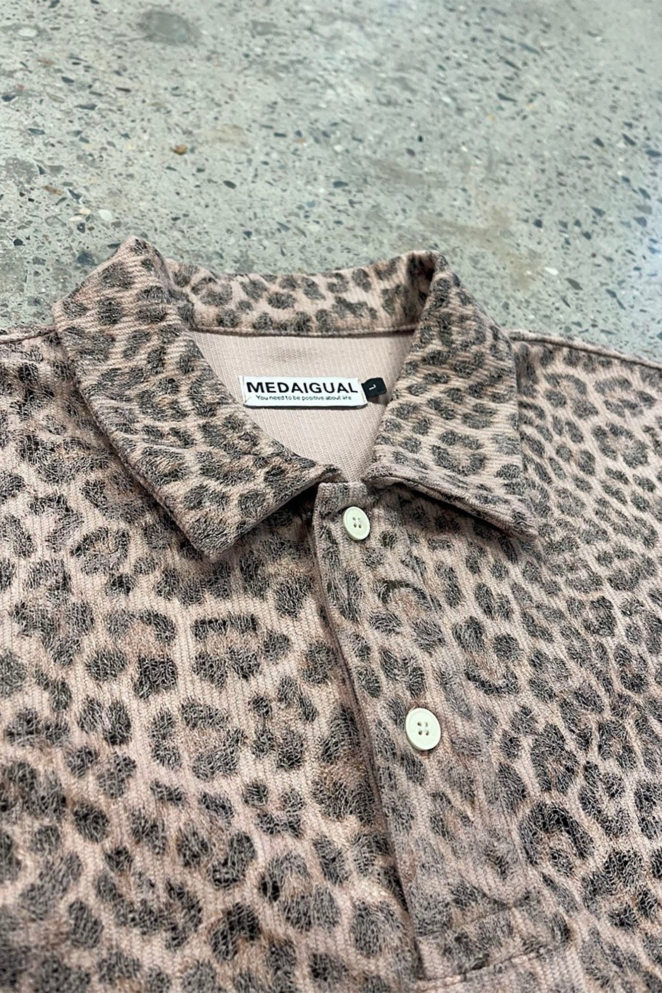 ME DA IGUAL Fuzzy Leopard Polo T-Shirt, premium urban and streetwear designers apparel on PROJECTISR.com, ME DA IGUAL