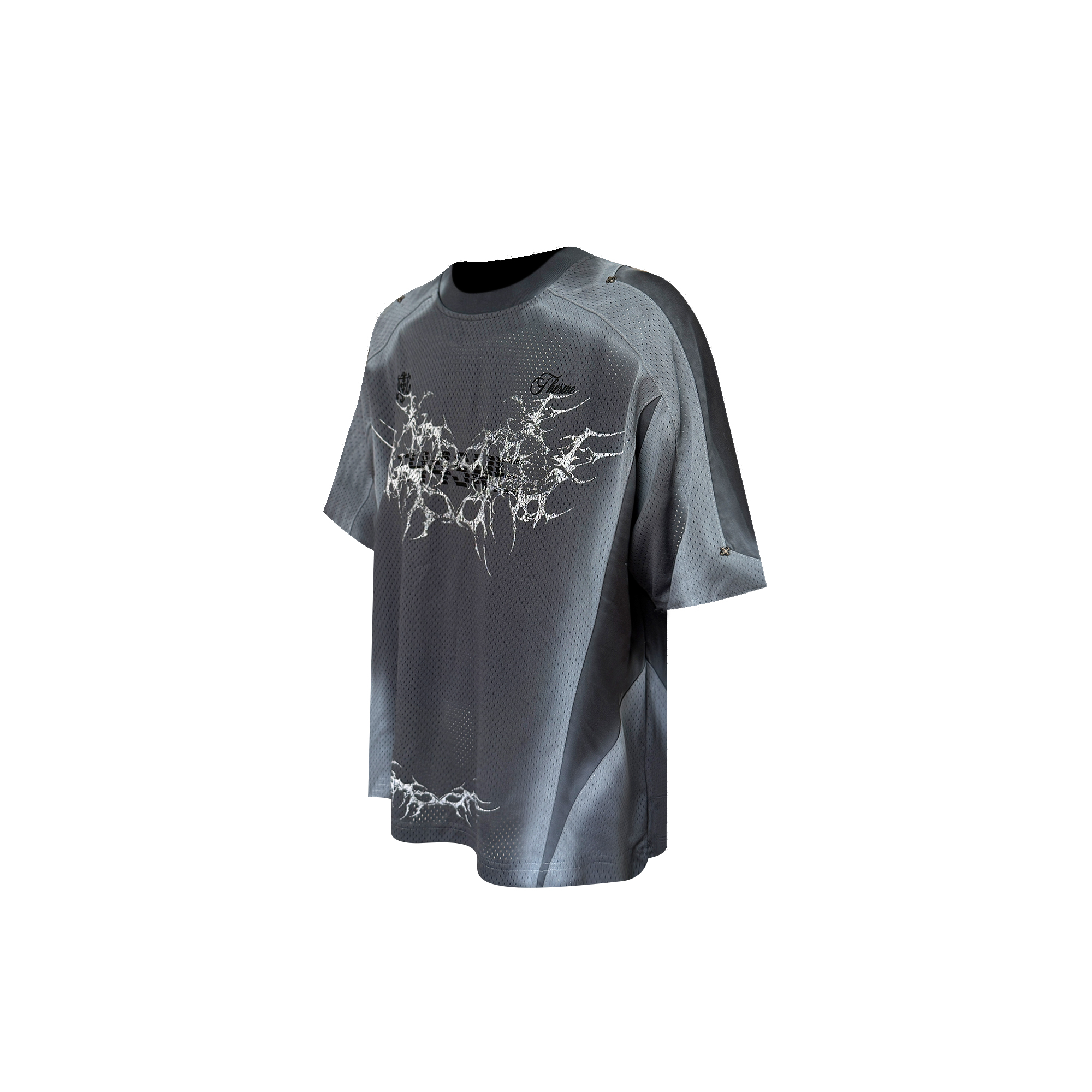 TH4SWE Washed Thorn Graphic Studded T Shirt