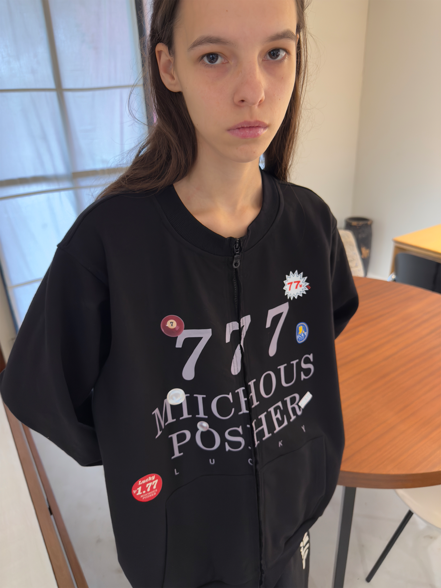 MIICHOUS Lucky 777 Graphic Zip Sweatshirt