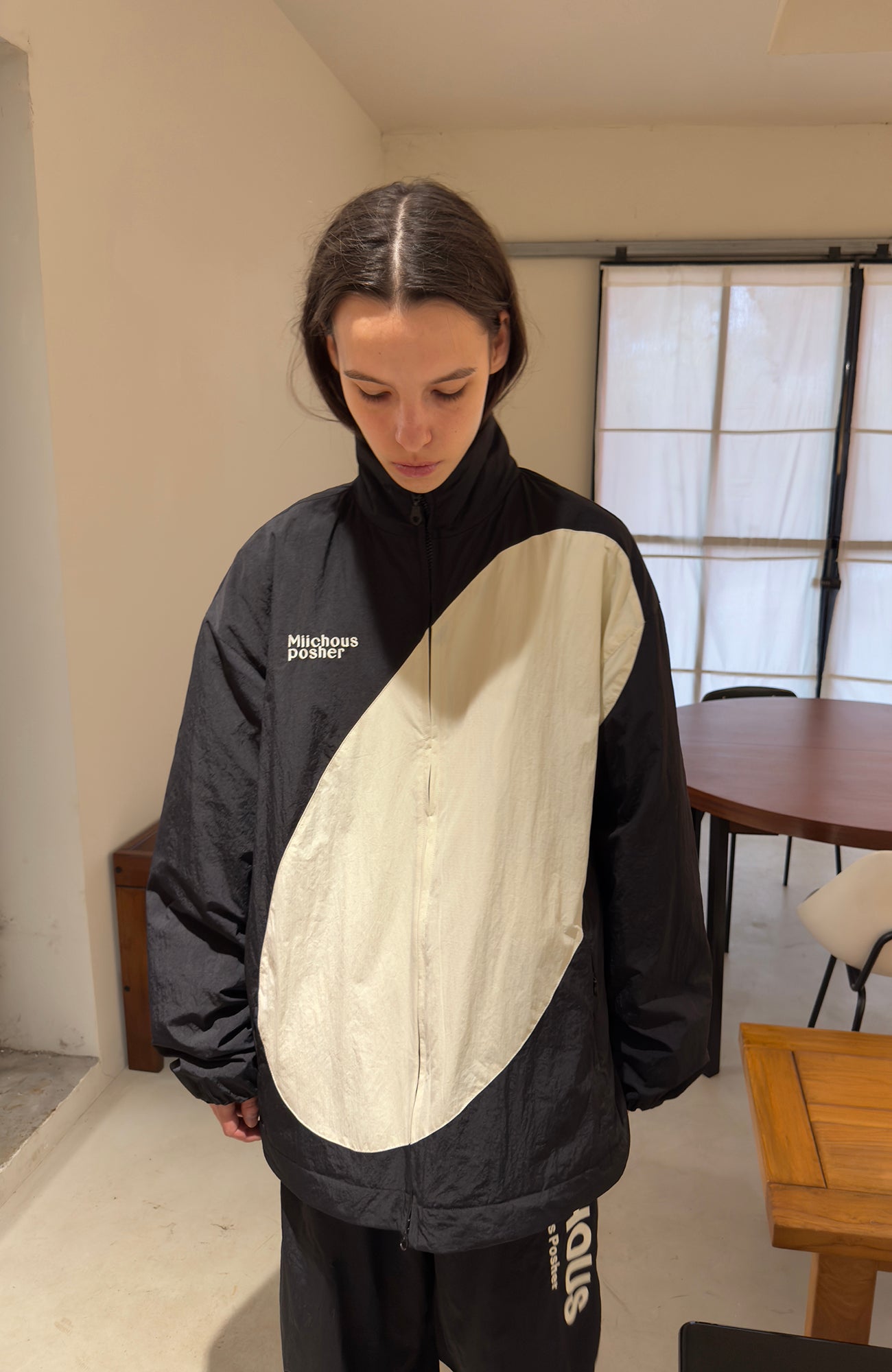 MIICHOUS Contrast Curved Paneled Padded Jacket