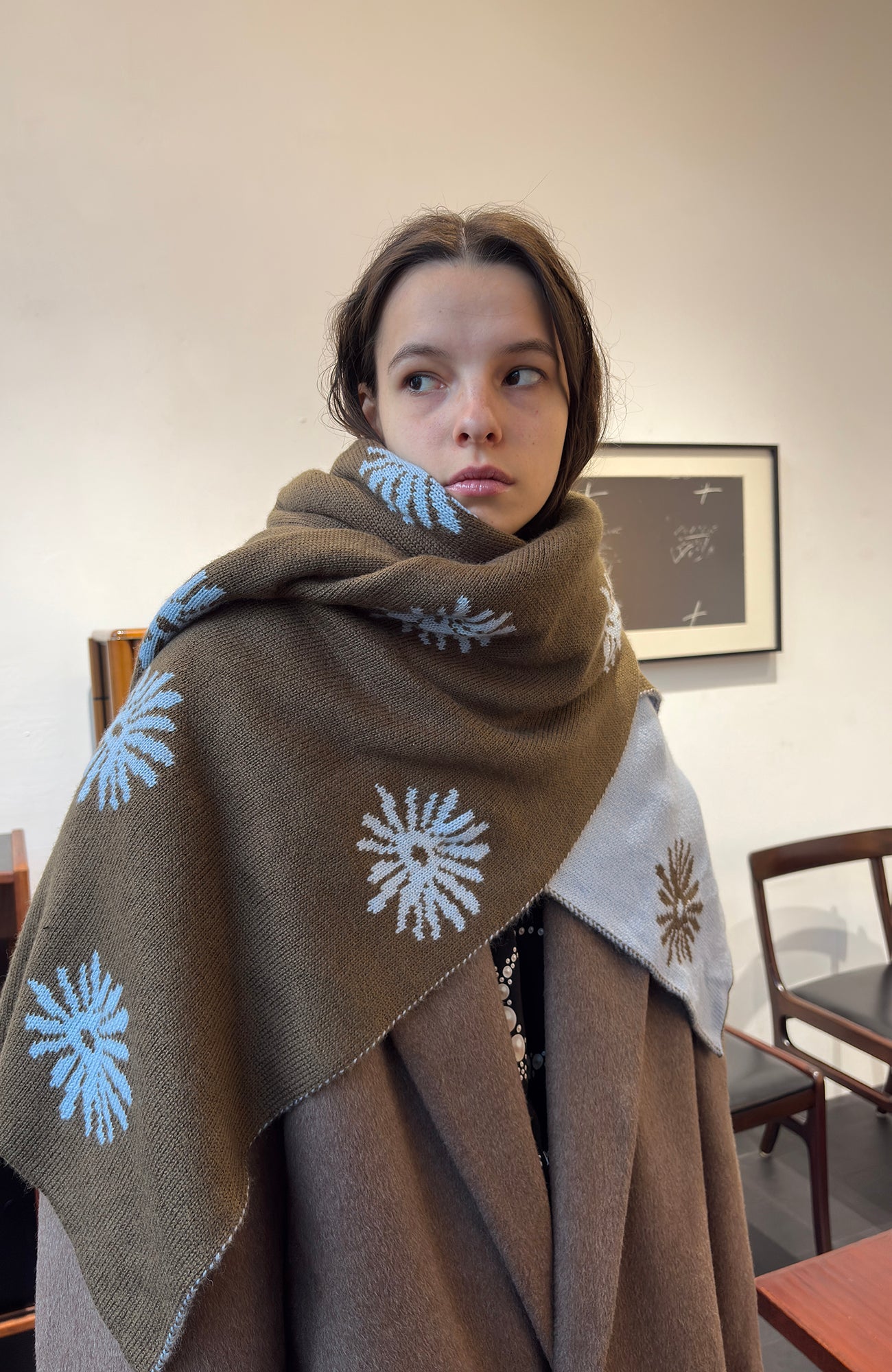 MIICHOUS Floral Embroidered Detachable Liner Overcoat