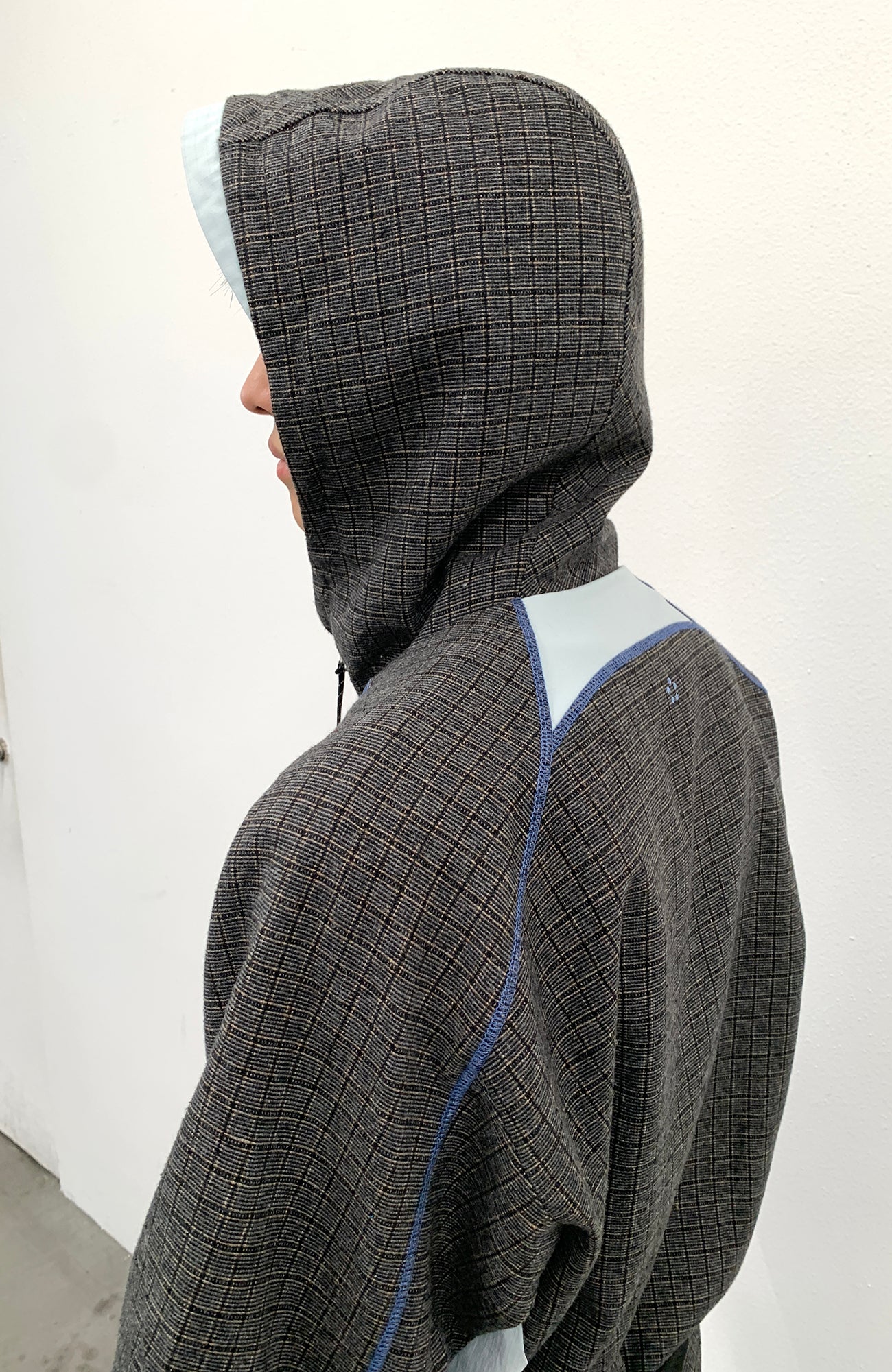 ROARINGWILD A ARCH Plaid Paneled Half-Zip Hooded Jacket