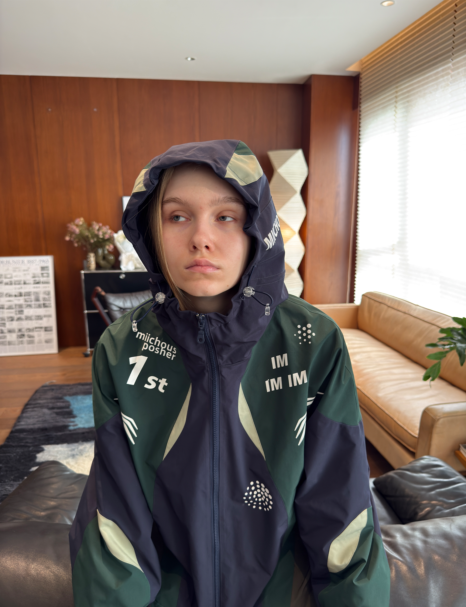 MIICHOUS Contrast Racer Graphic Panel Jacket