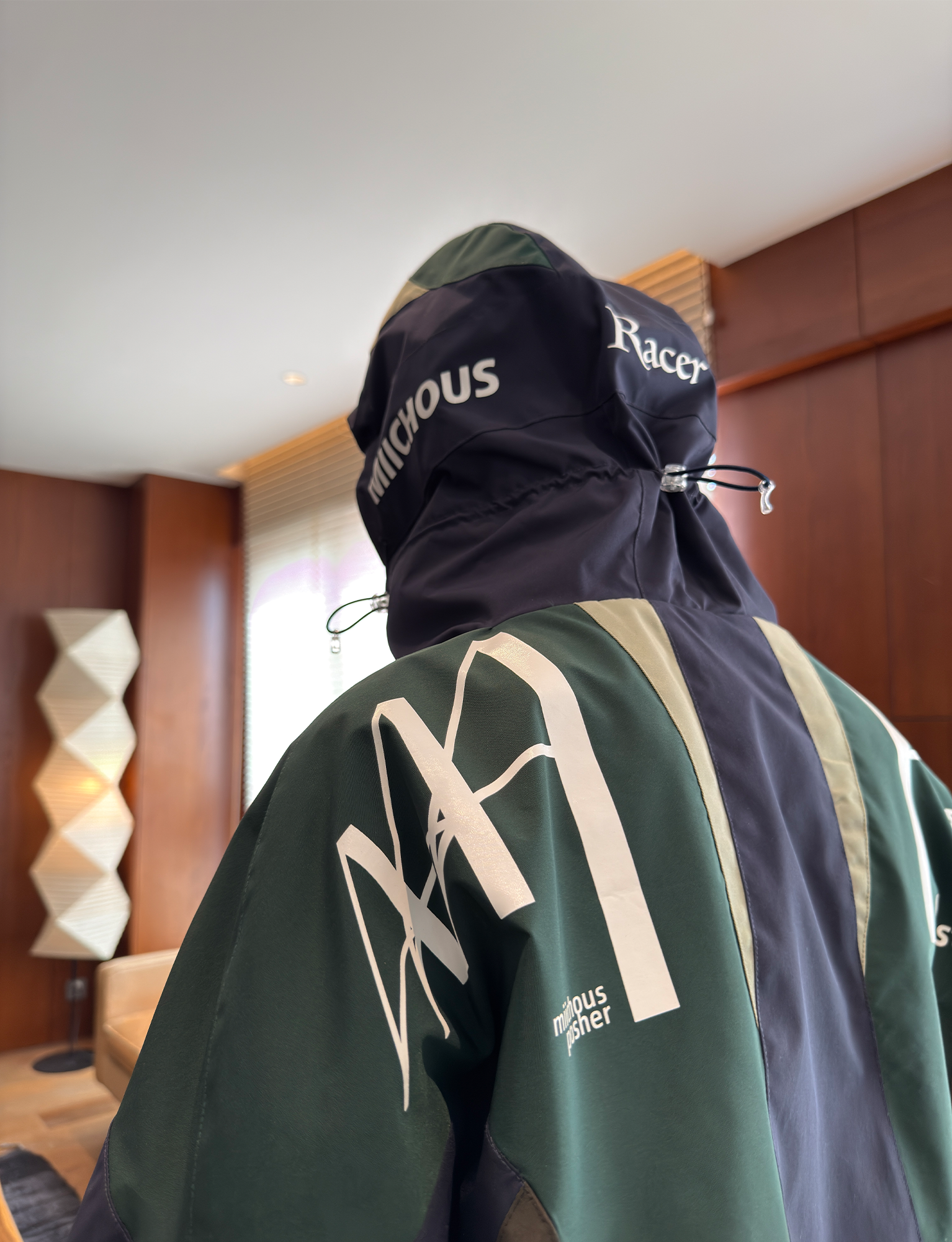 MIICHOUS Contrast Racer Graphic Panel Jacket