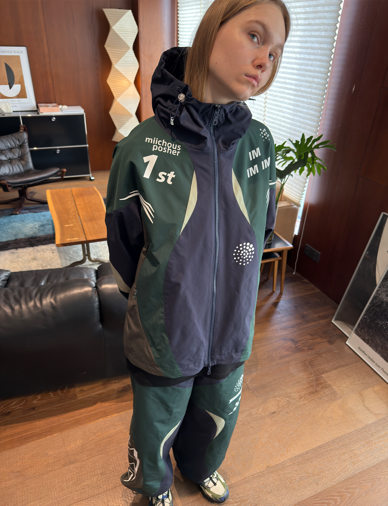 MIICHOUS Contrast Racer Graphic Panel Jacket