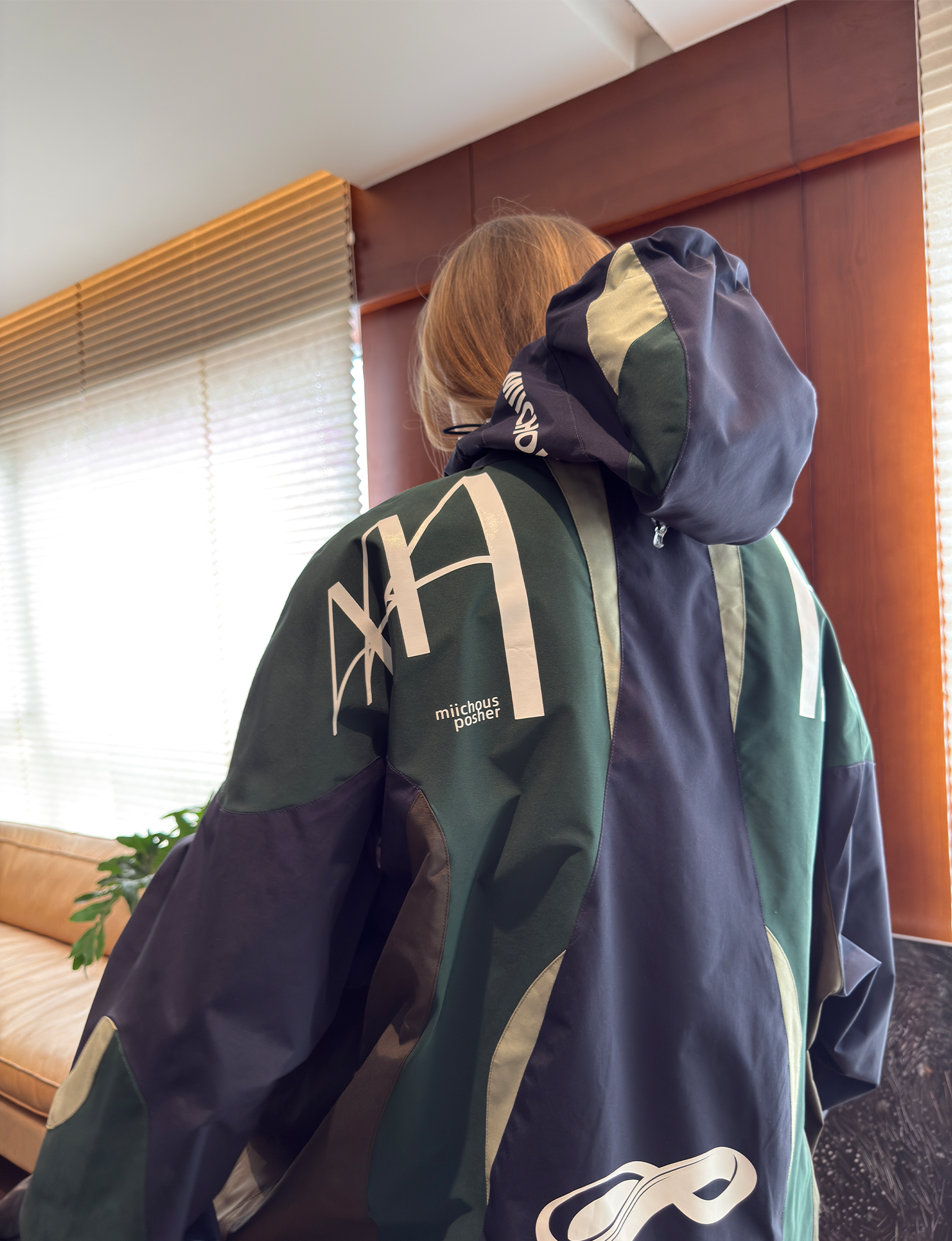 MIICHOUS Contrast Racer Graphic Panel Jacket