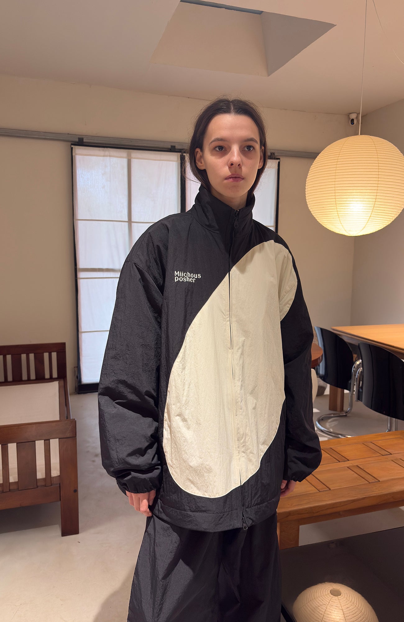 MIICHOUS Contrast Curved Paneled Padded Jacket