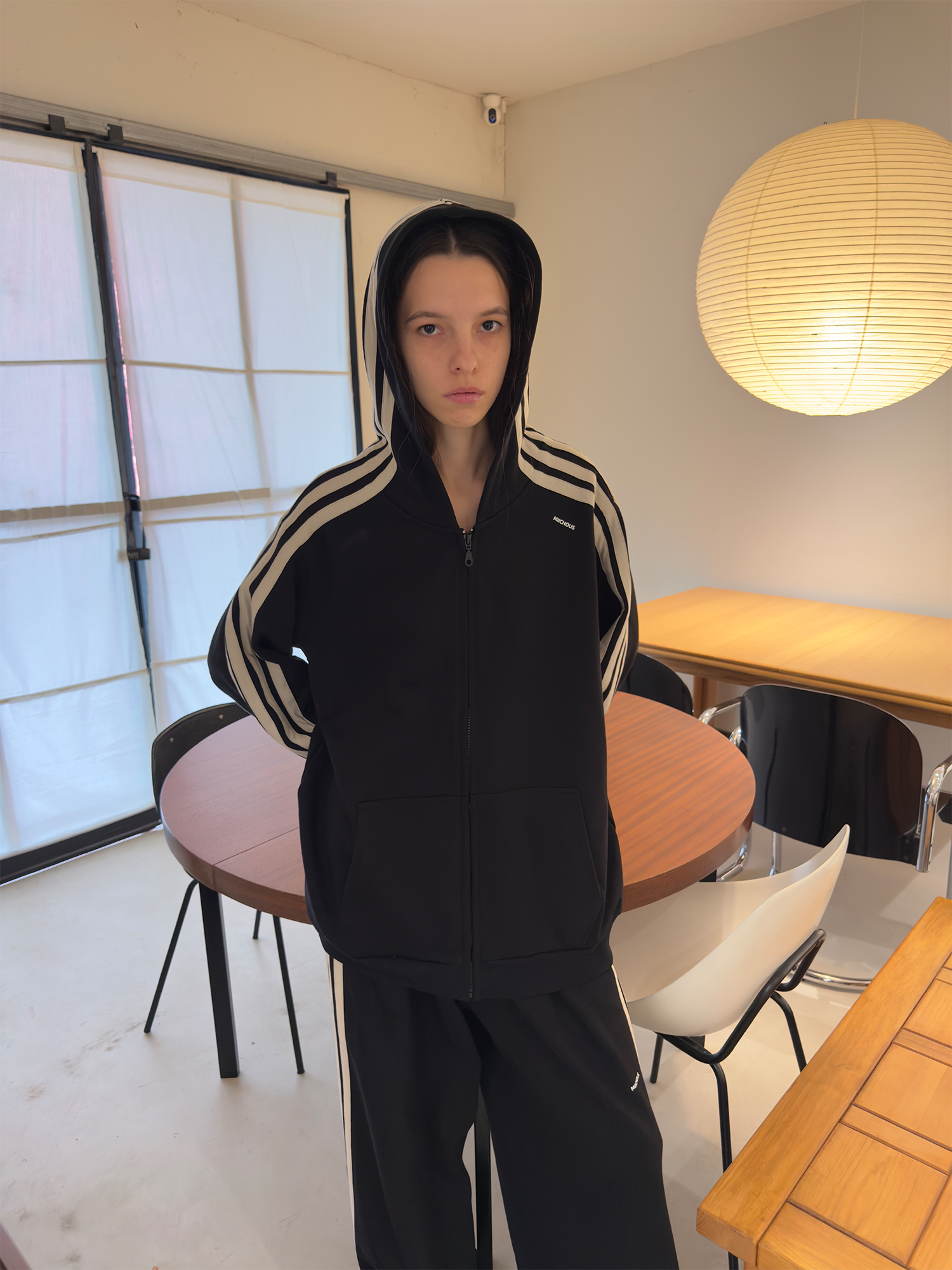 MIICHOUS Essential Stripe Zip-Up Hoodie