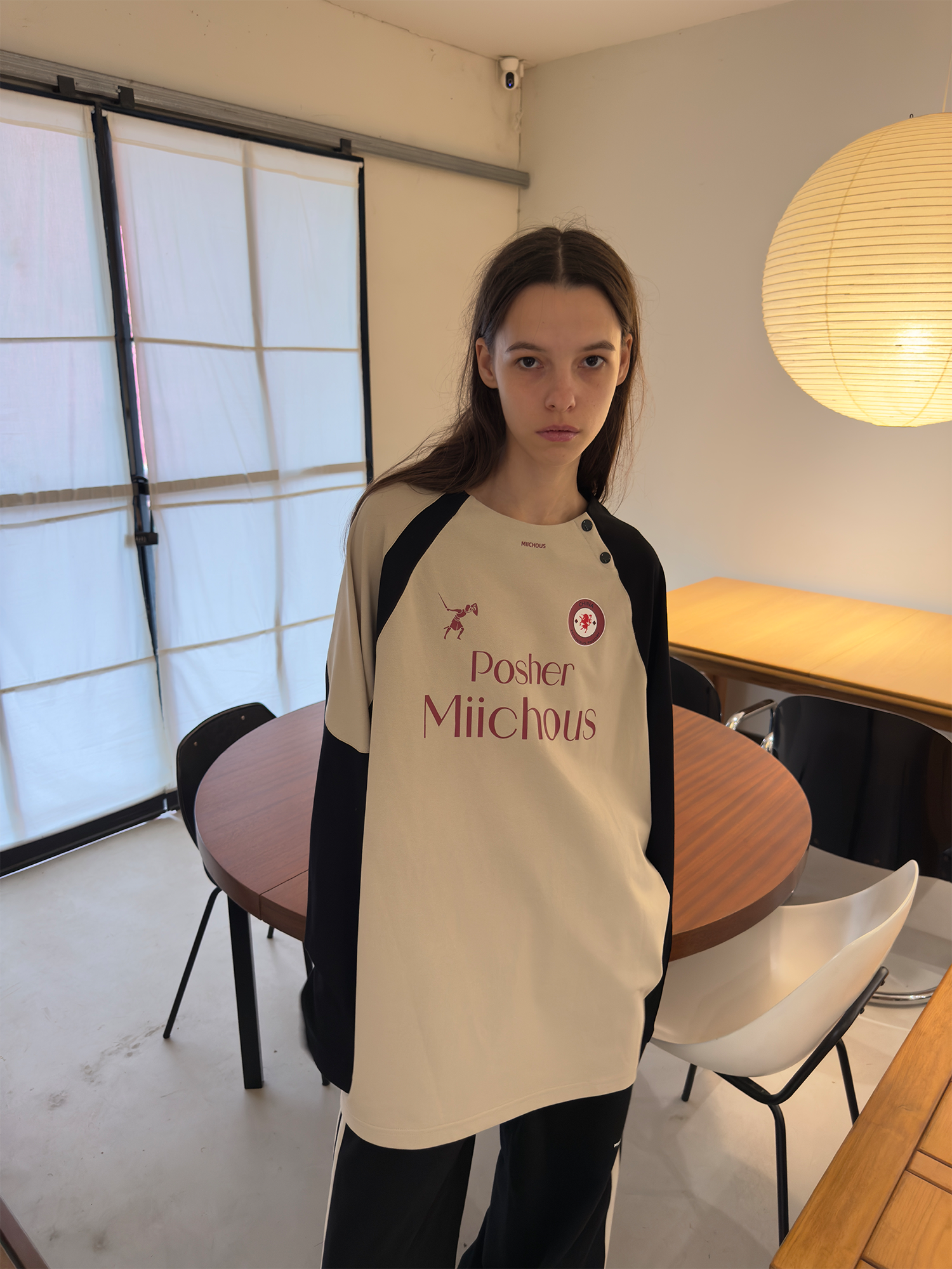 MIICHOUS Snap Contrast Quick-Dry Long-Sleeve Tee